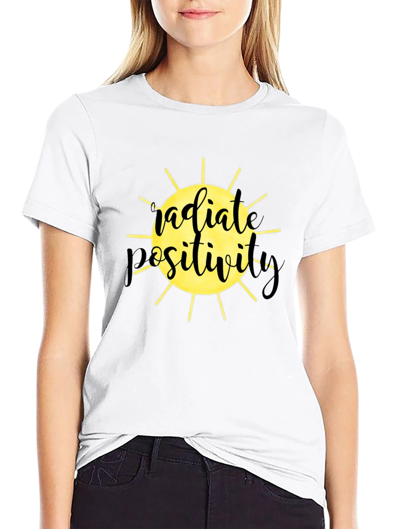 Radiate Positivity Graphic T-Shirt - Black