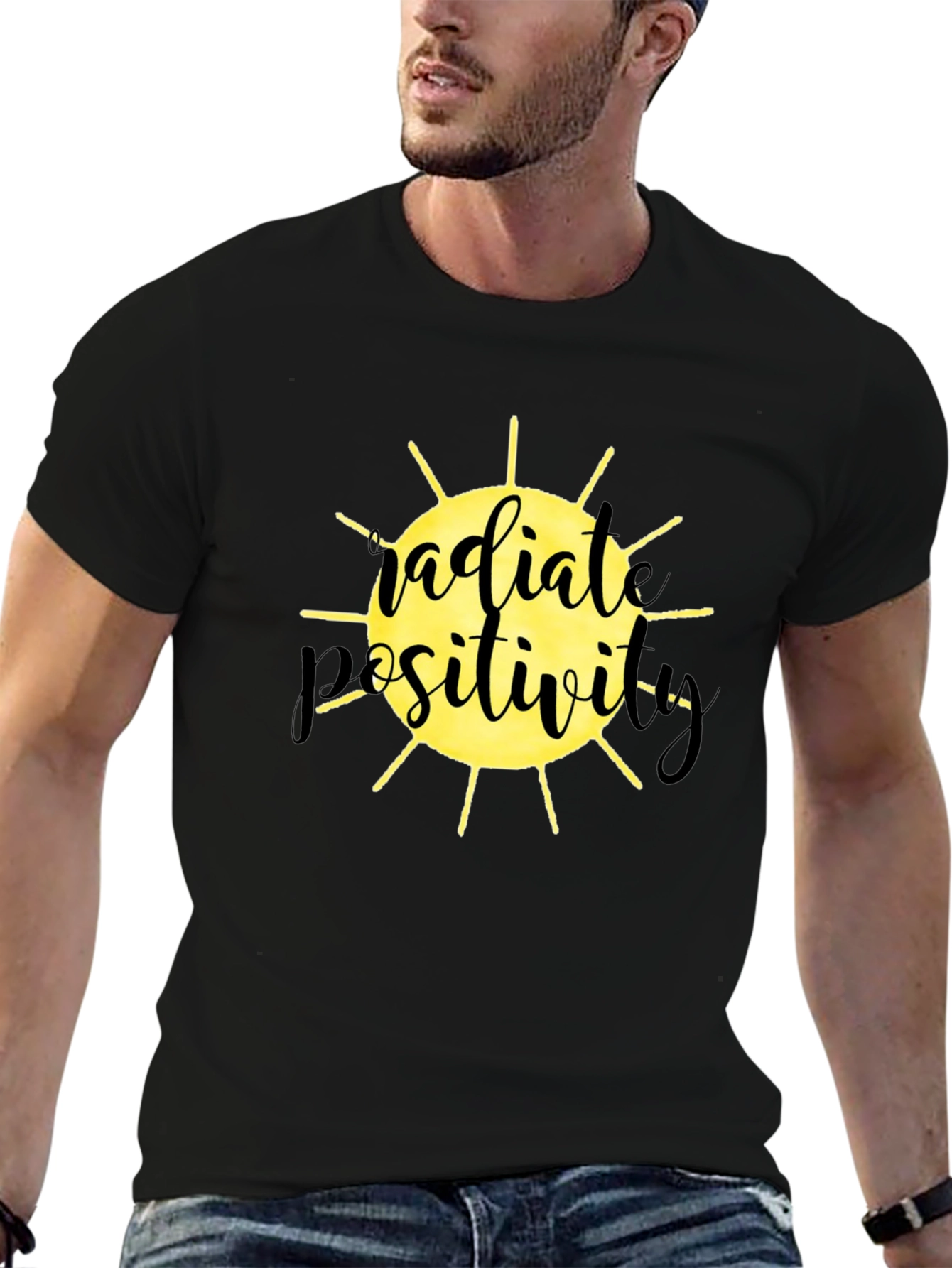 Radiate Positivity Graphic T-Shirt - Black