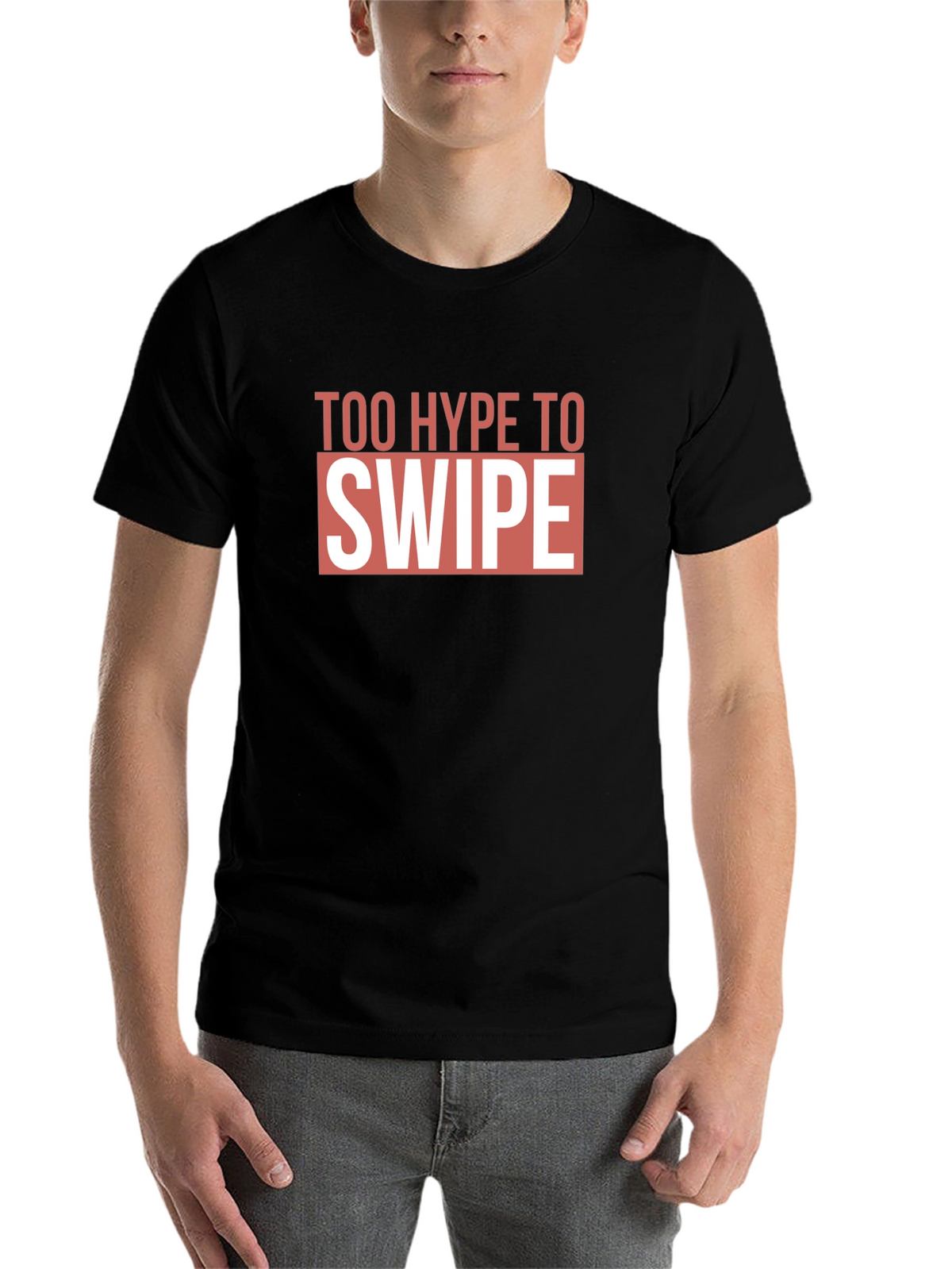 Too Hype To Swipe Graphic Tee - Black