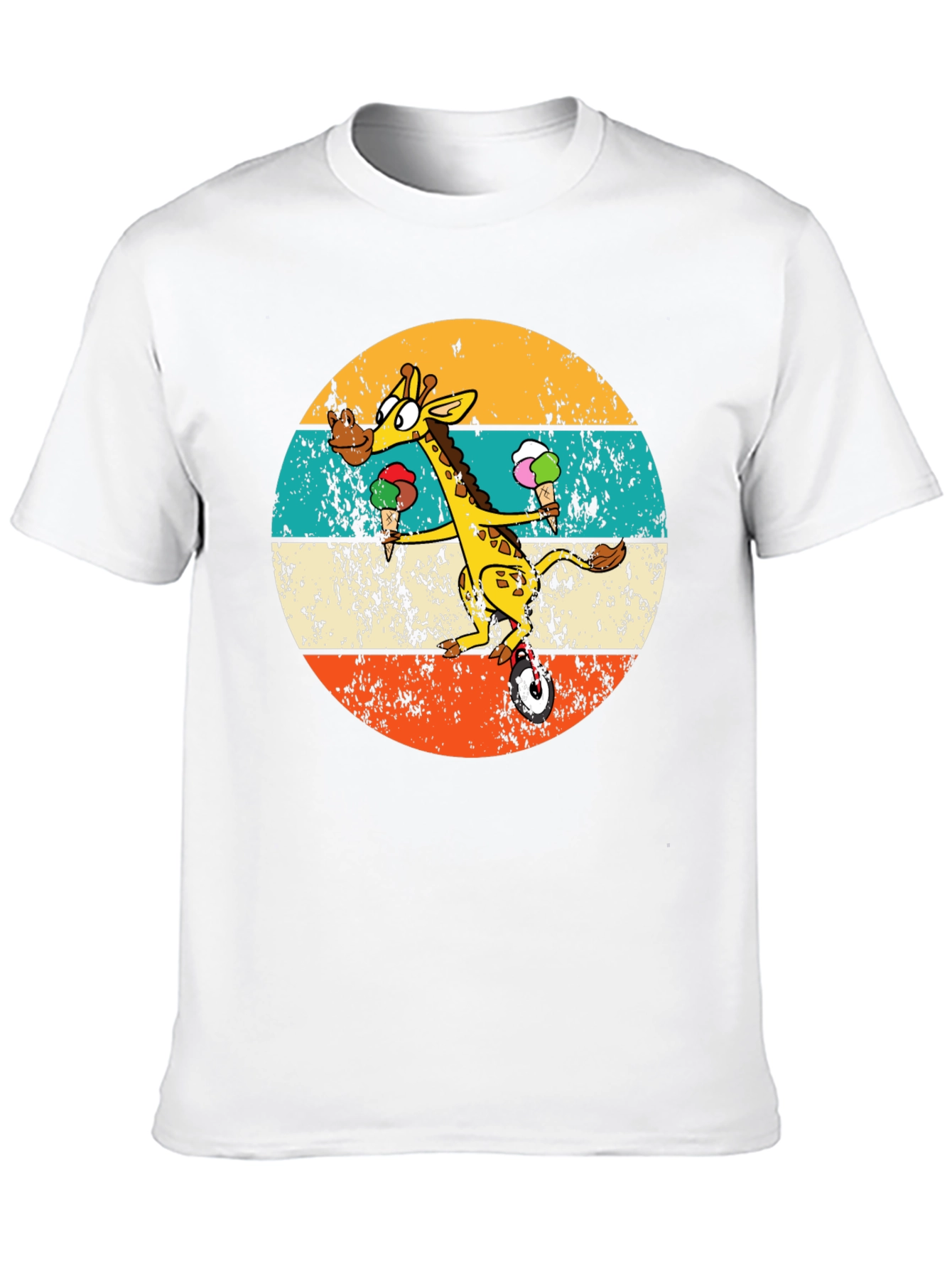 Giraffe Ice Cream Unicycle T-Shirt