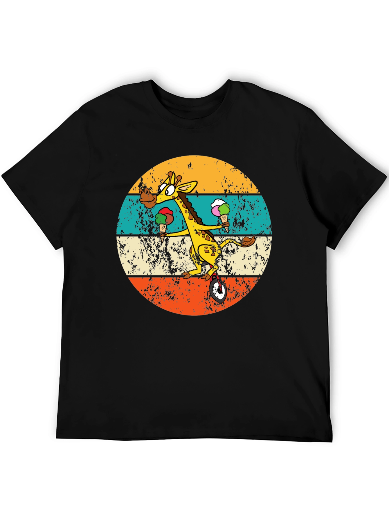 Giraffe Ice Cream Unicycle T-Shirt