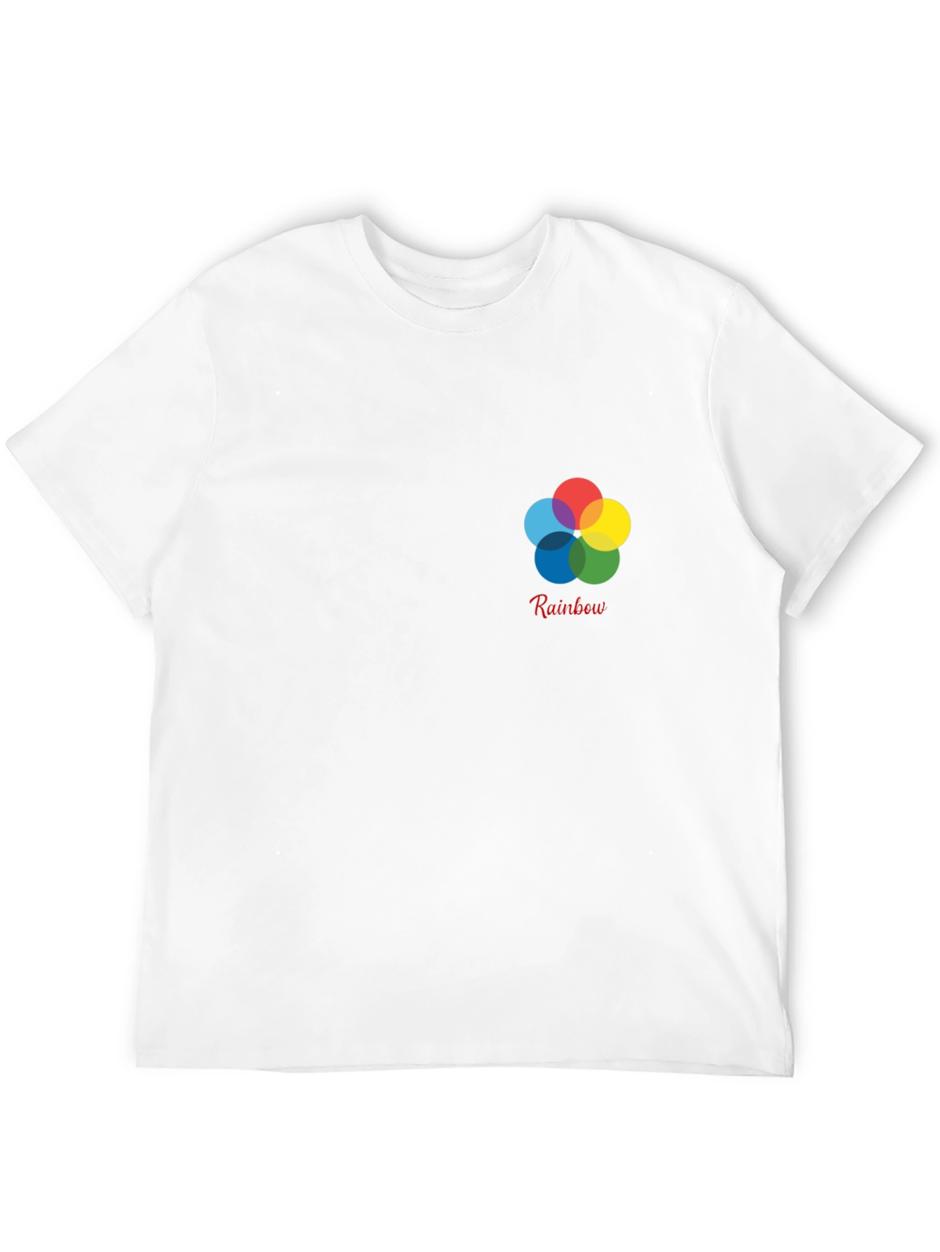 Rainbow Flower Graphic Black T-Shirt