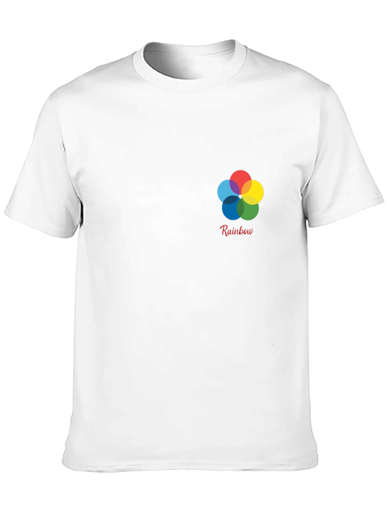 Rainbow Flower Graphic Black T-Shirt