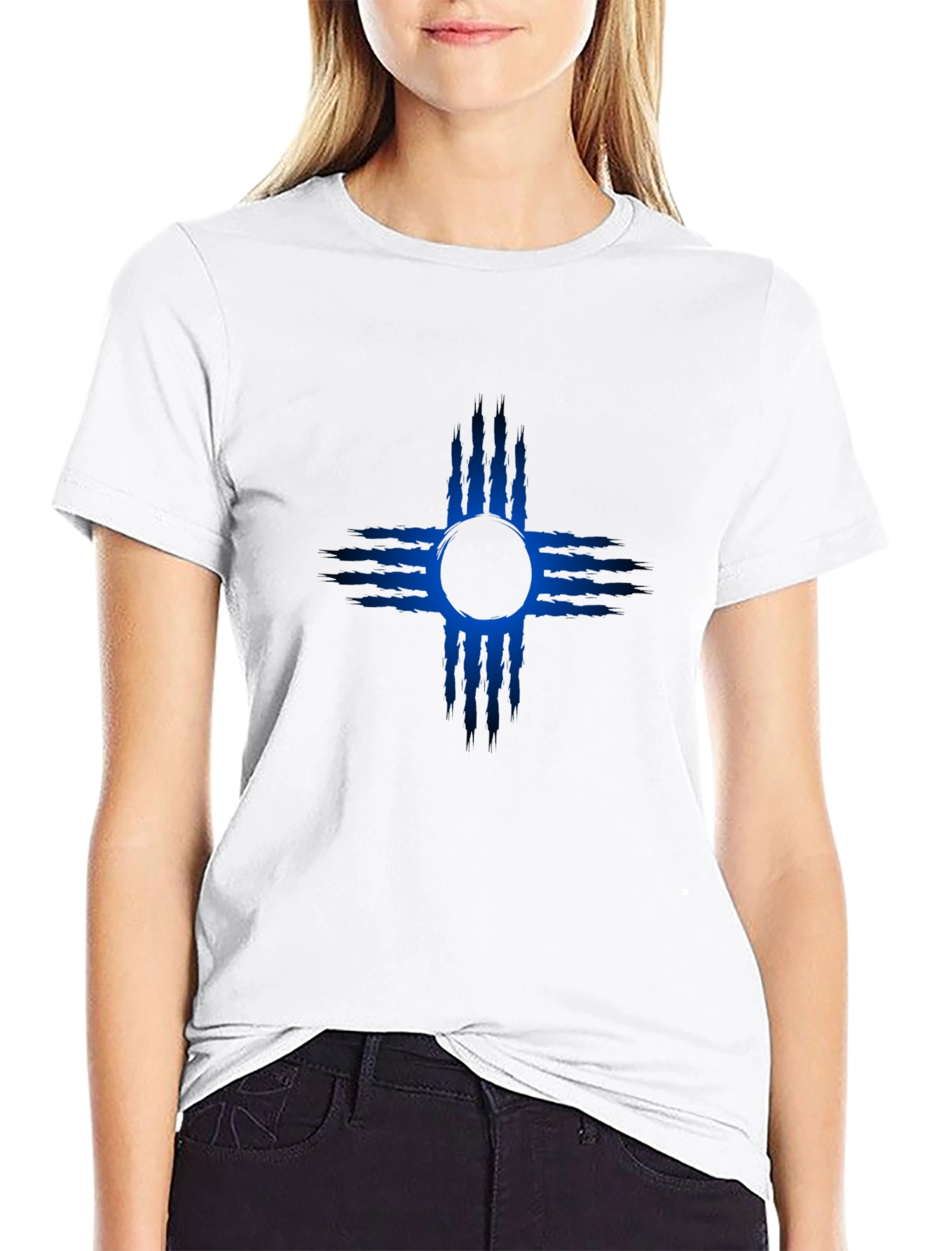 New Mexico Zia Symbol T-Shirt - Mens Black Tee