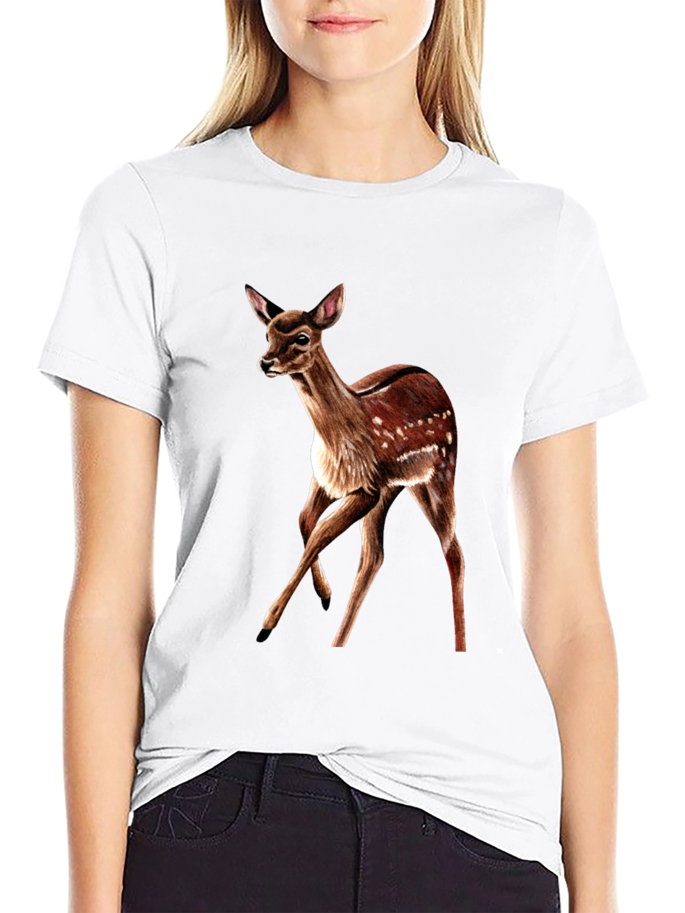 Deer Graphic T-Shirt - Classic Fit Animal Lover