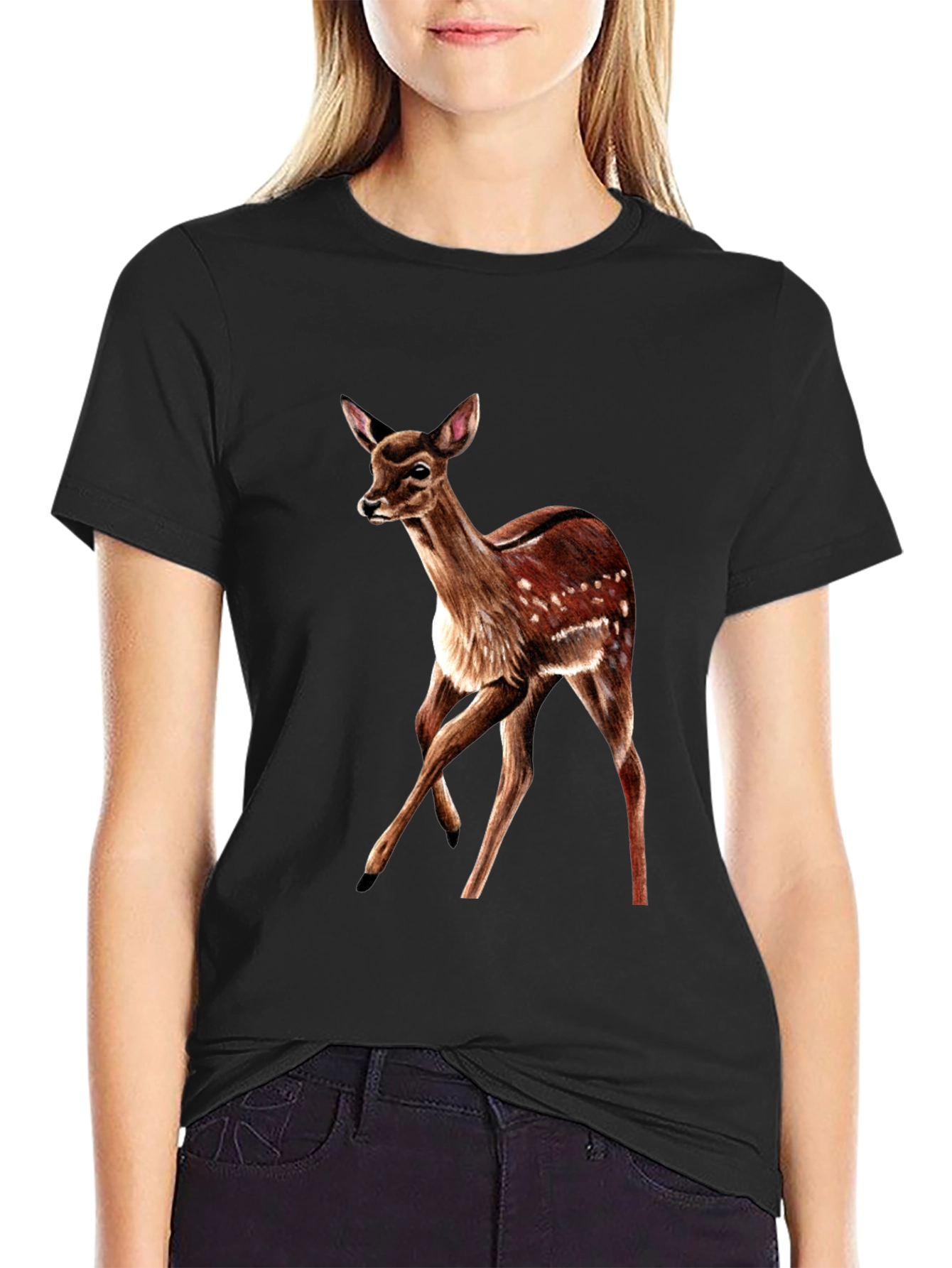 Deer Graphic T-Shirt - Classic Fit Animal Lover