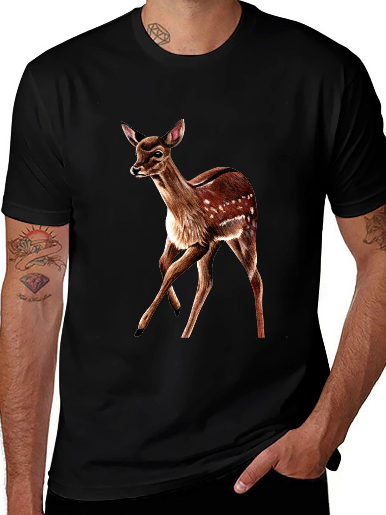 Deer Graphic T-Shirt - Classic Fit Animal Lover