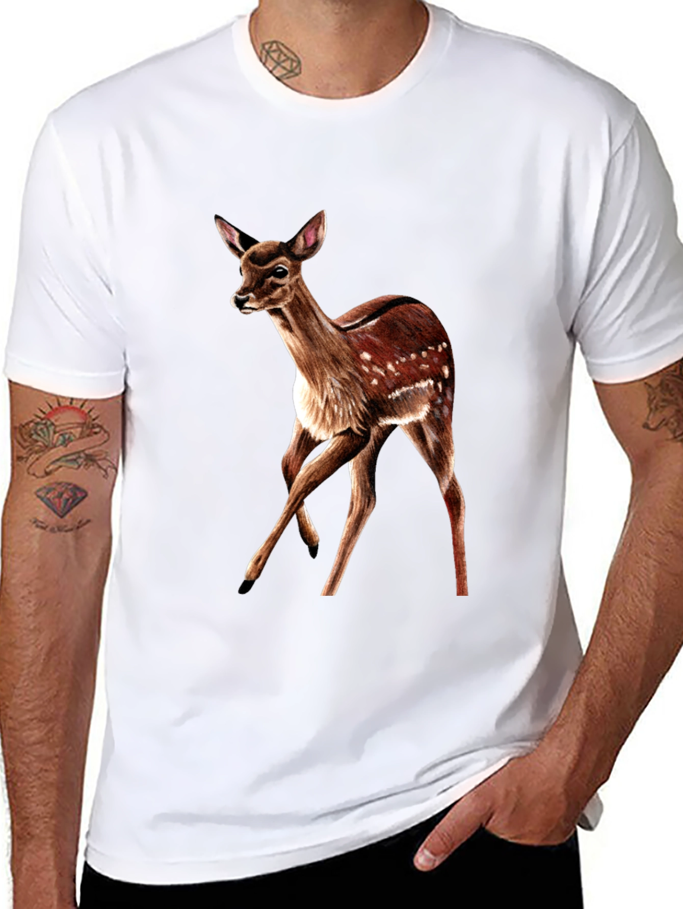 Deer Graphic T-Shirt - Classic Fit Animal Lover