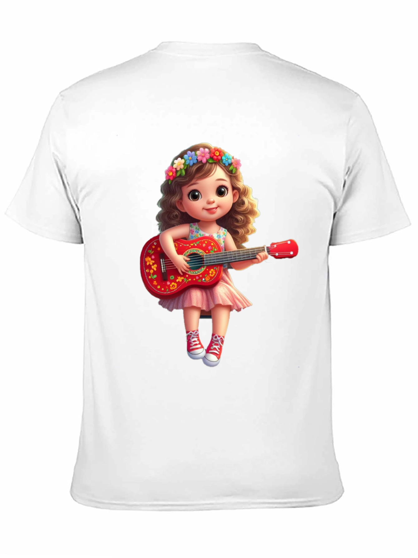 Cute Cartoon Girl with Guitar T-Shirt