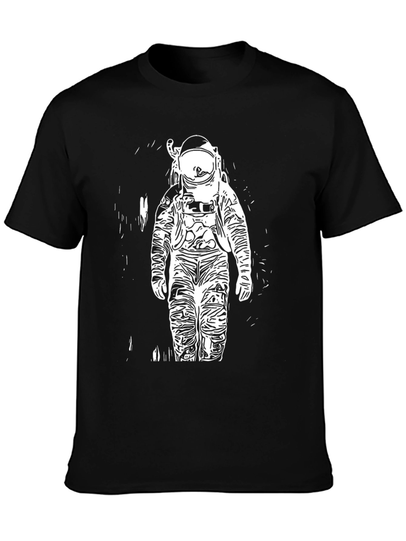 Astronaut Graphic Print Black T-Shirt
