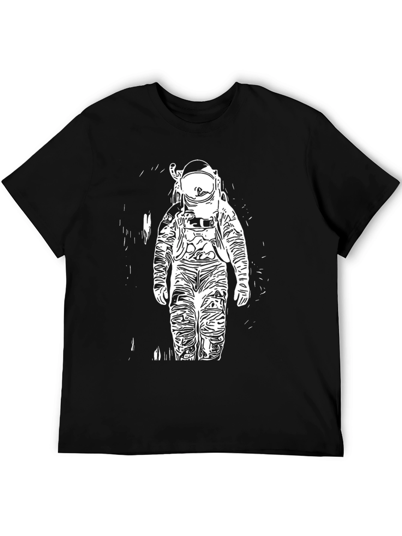 Astronaut Graphic Print Black T-Shirt