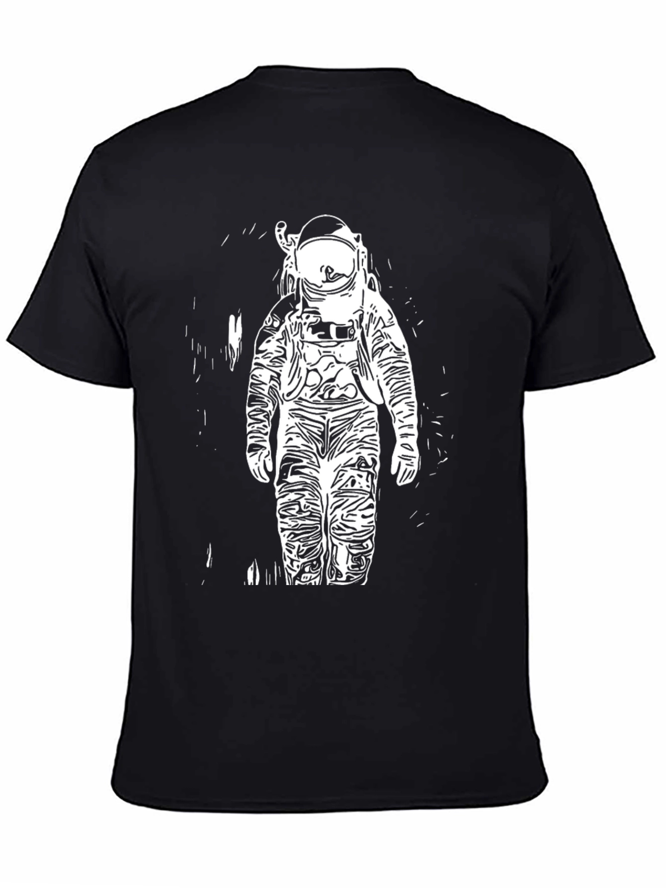 Astronaut Graphic Print Black T-Shirt