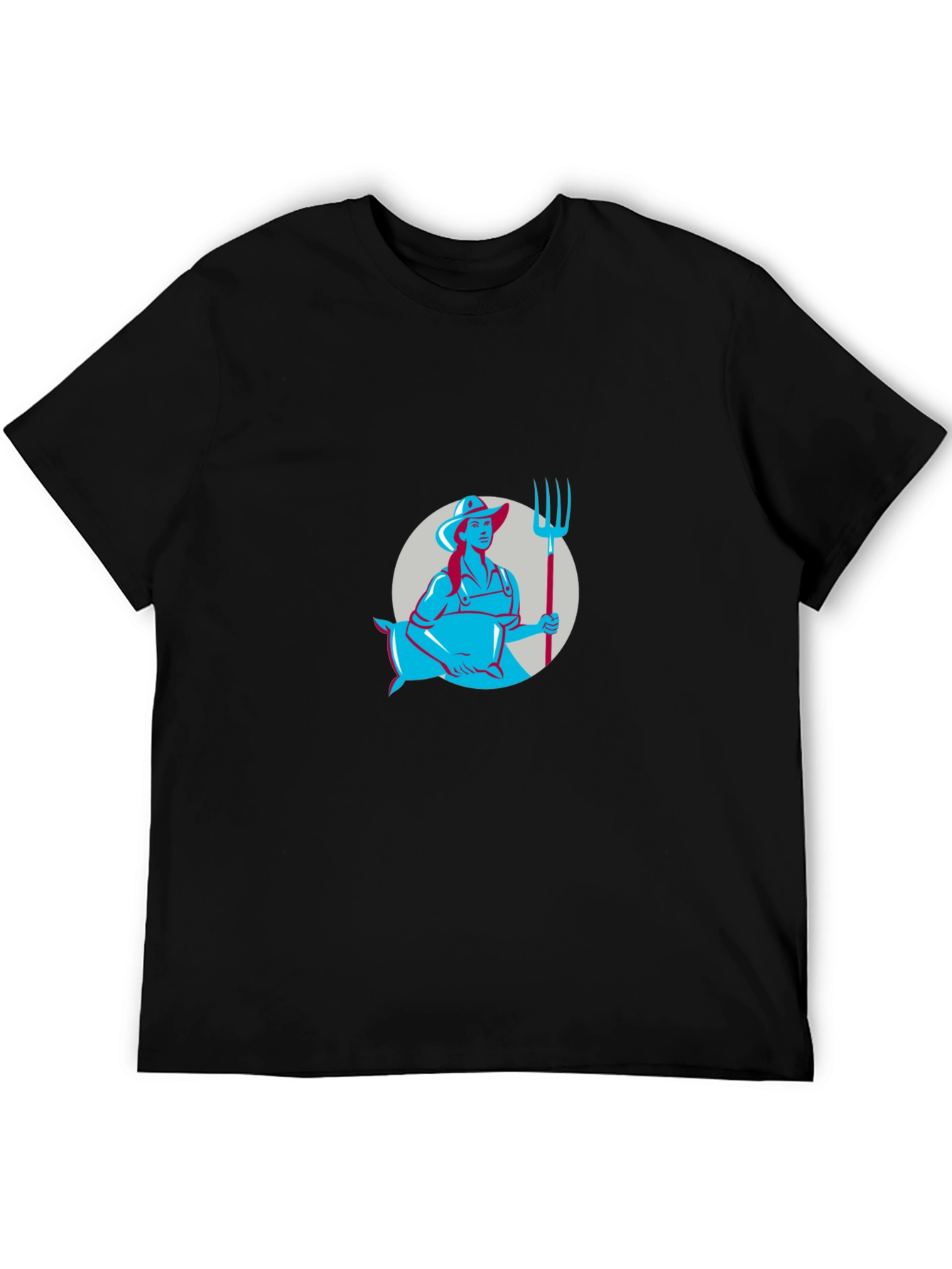 Farmer Graphic Tee - Black Cotton T-Shirt