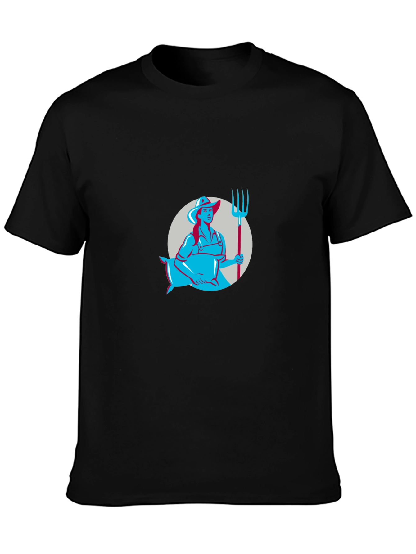 Farmer Graphic Tee - Black Cotton T-Shirt