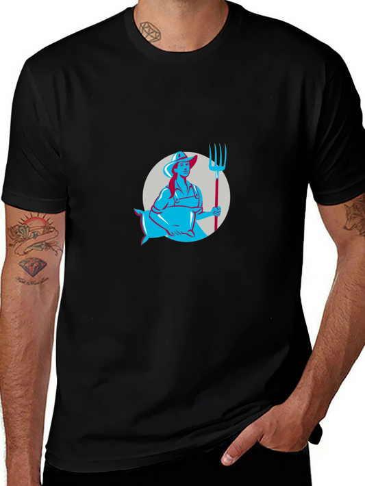 Farmer Graphic Tee - Black Cotton T-Shirt