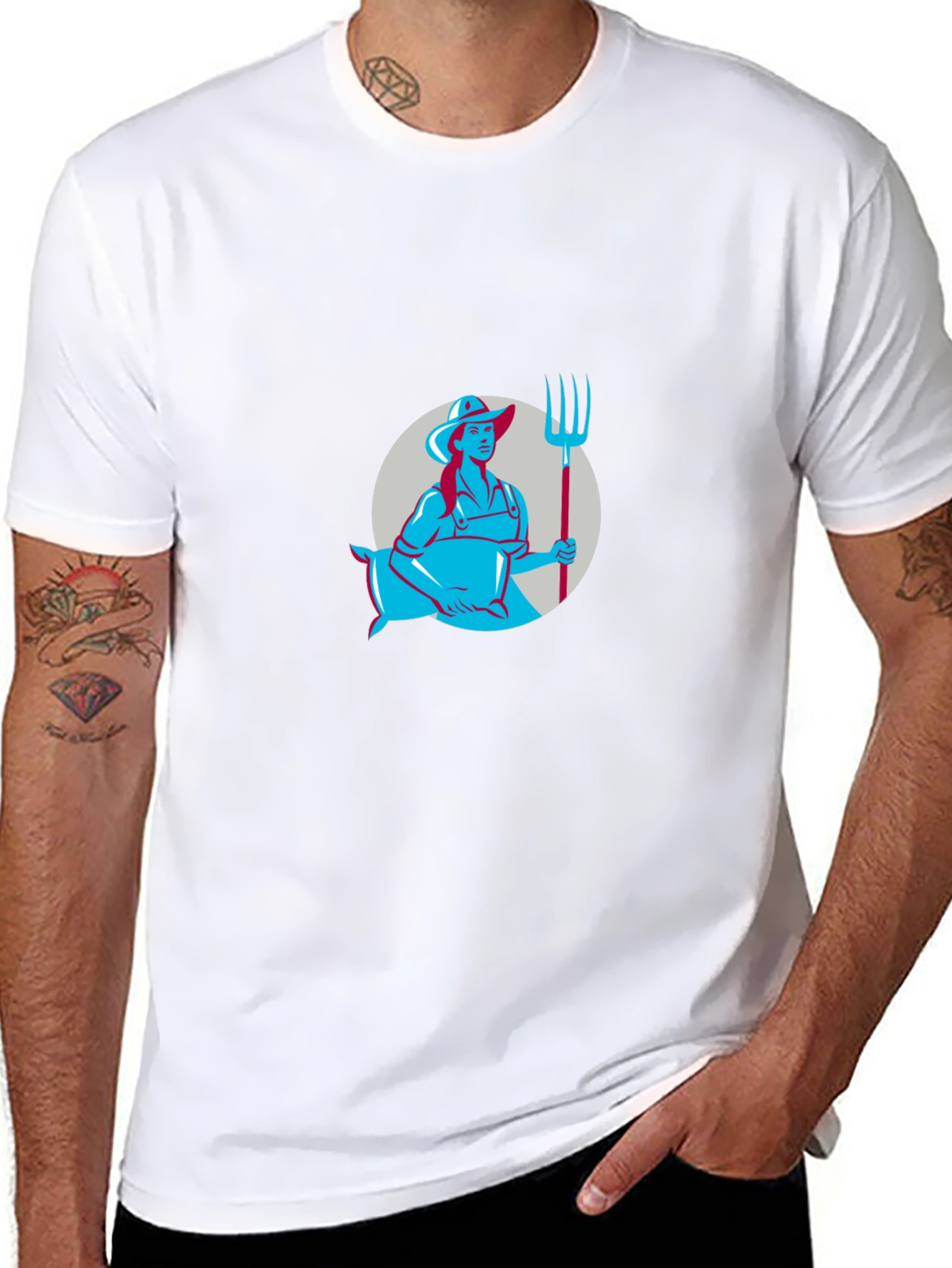 Farmer Graphic Tee - Black Cotton T-Shirt