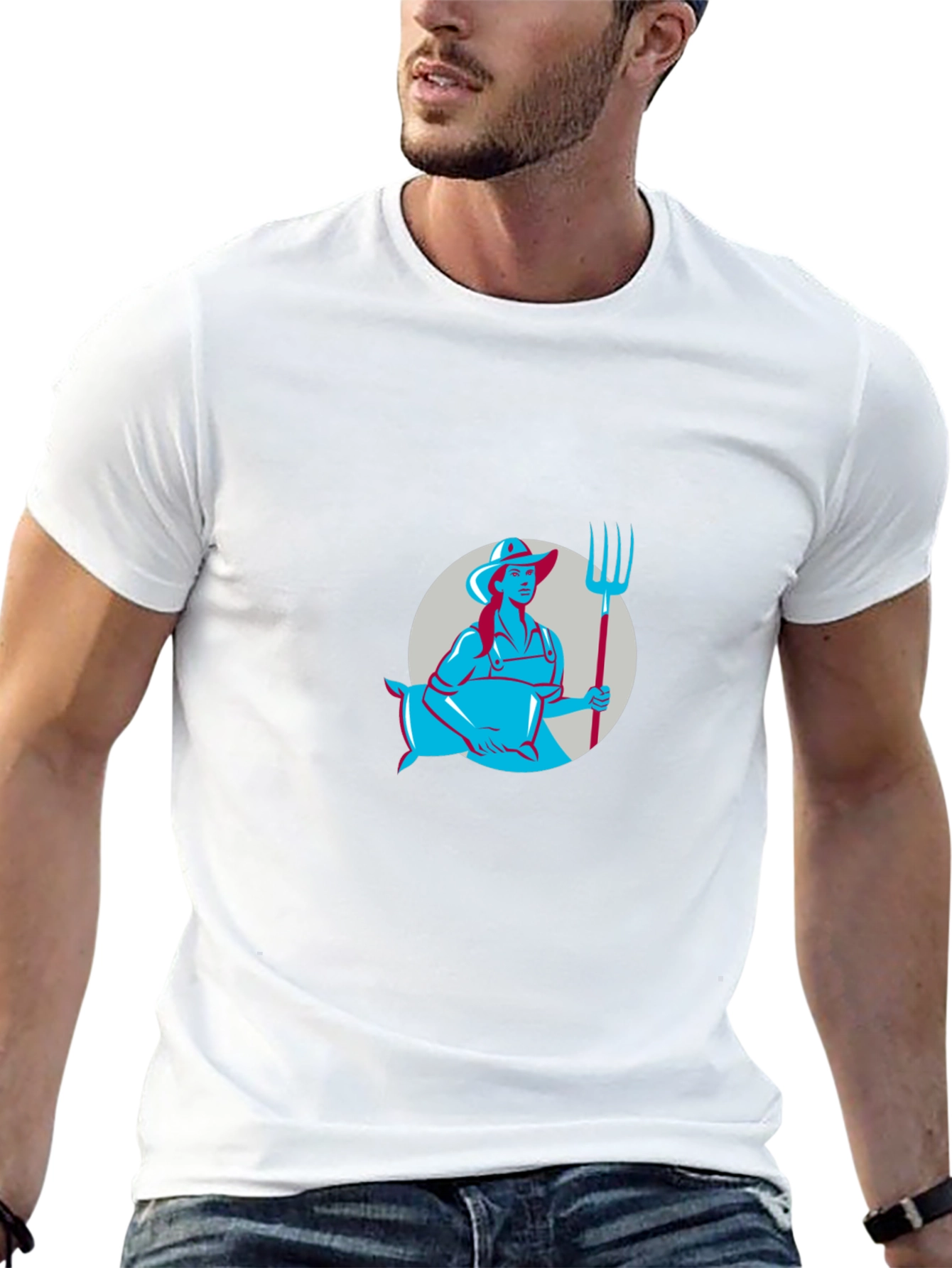 Farmer Graphic Tee - Black Cotton T-Shirt