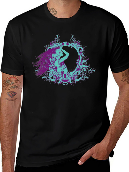 Gothic Embrace Graphic Tee - Black