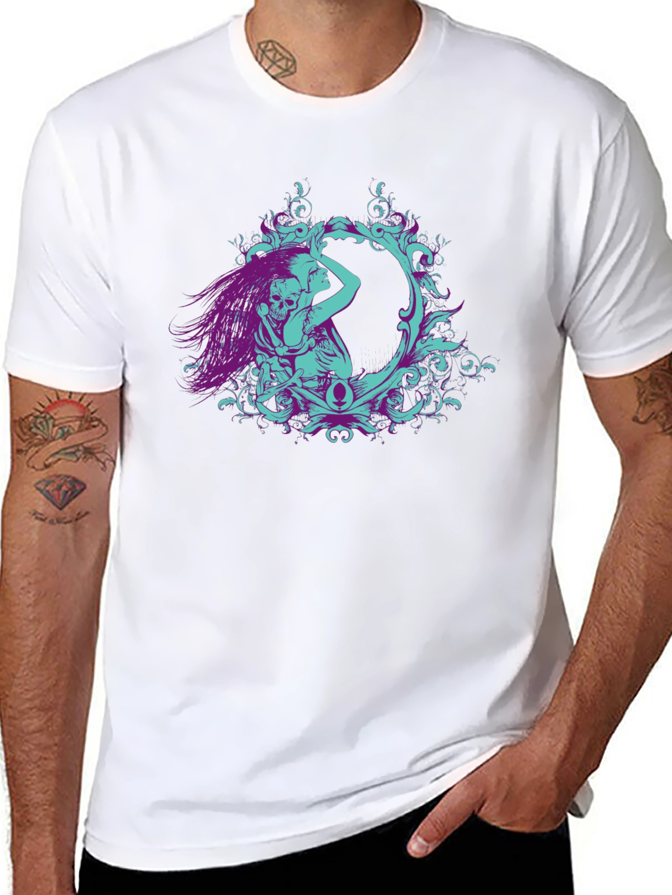 Gothic Embrace Graphic Tee - Black