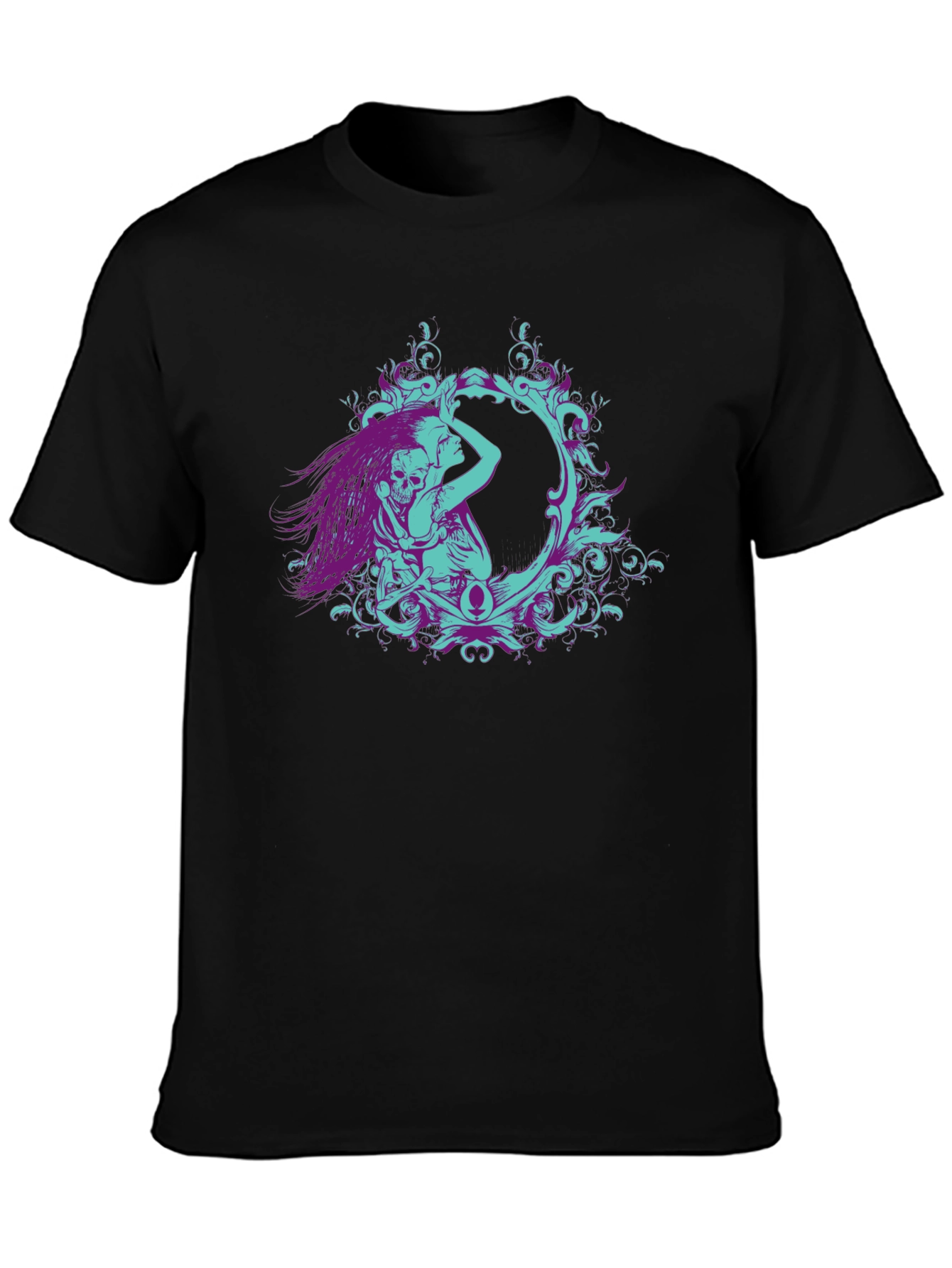 Gothic Embrace Graphic Tee - Black