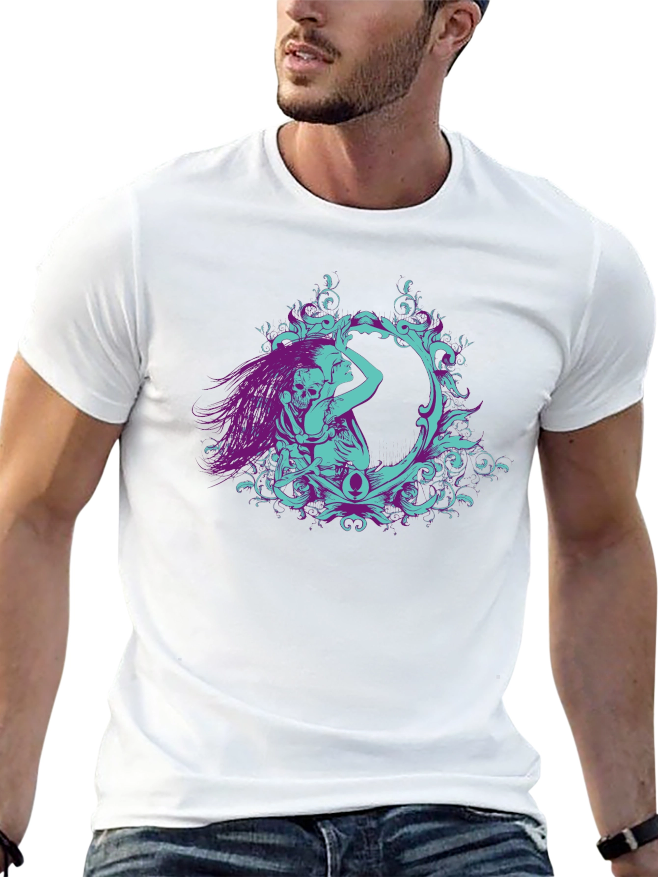 Gothic Embrace Graphic Tee - Black