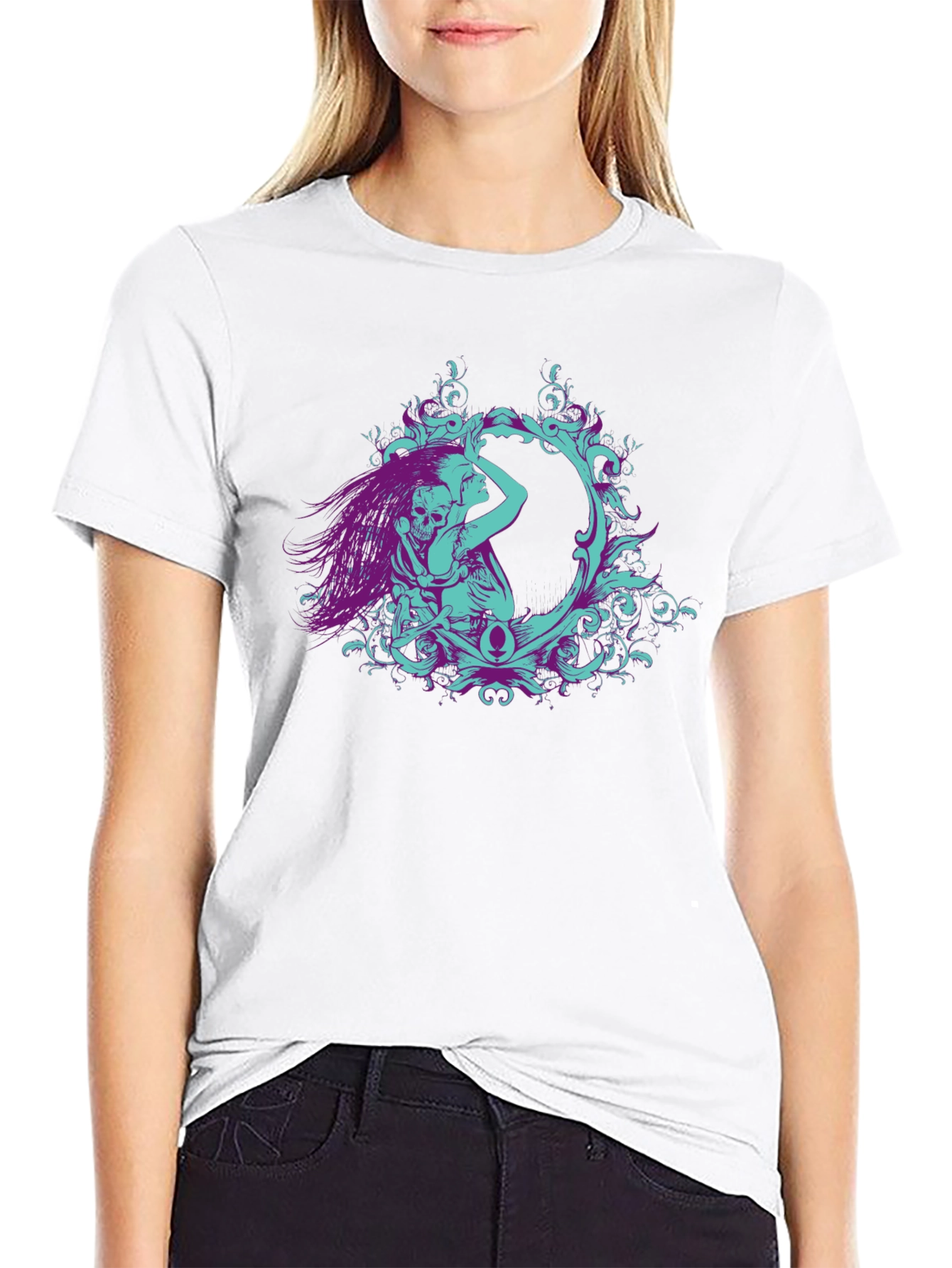 Gothic Embrace Graphic Tee - Black
