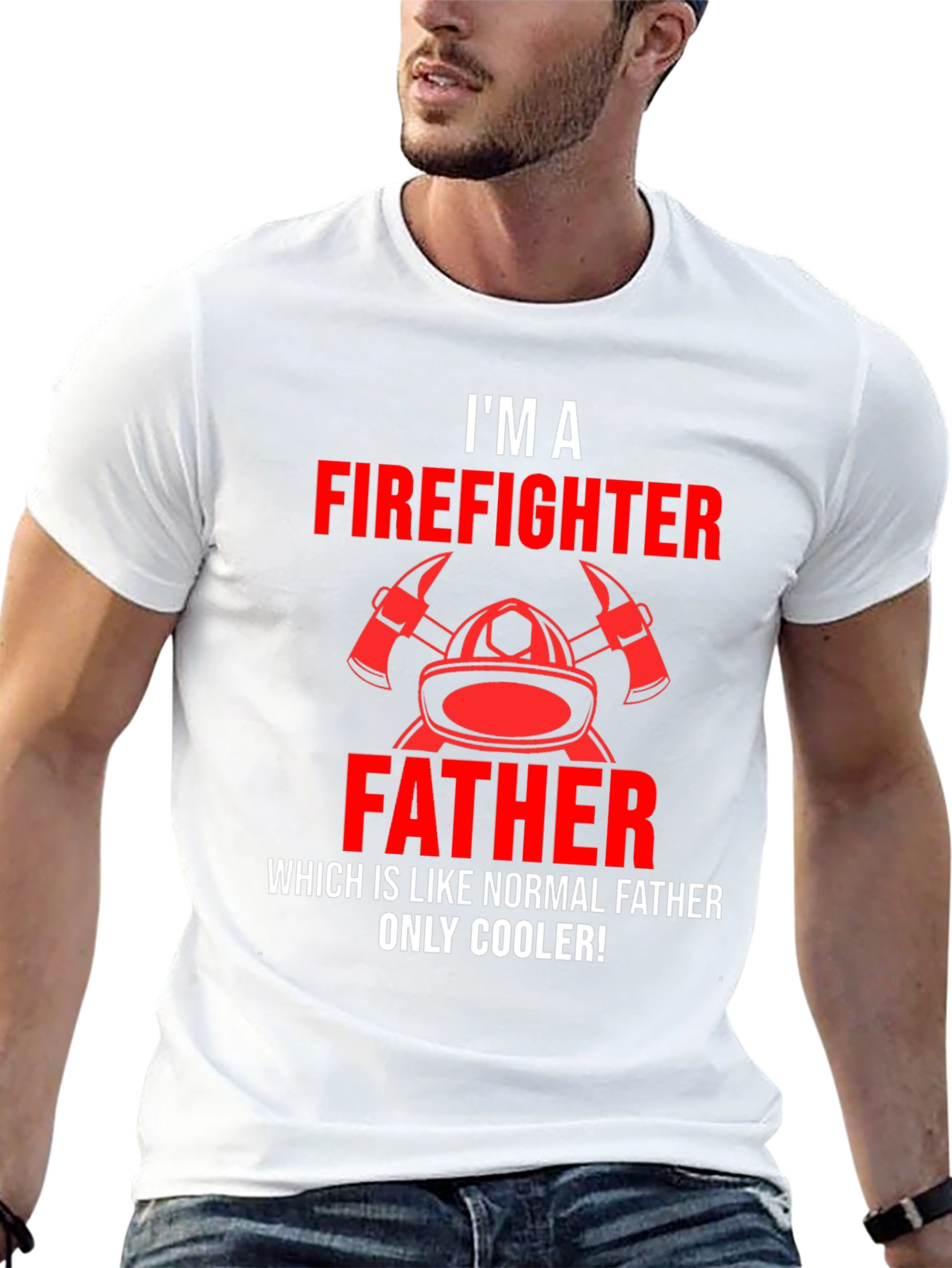 Firefighter Father T-Shirt - Cool Dad Edition