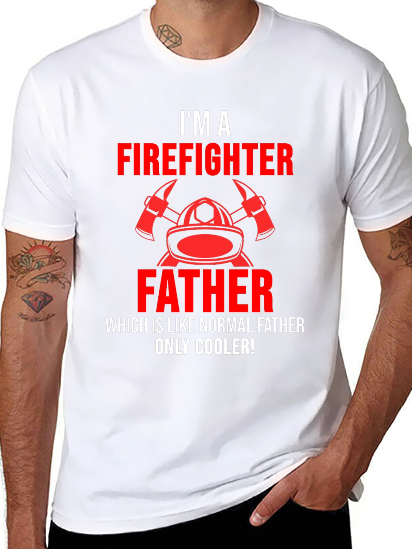 Firefighter Father T-Shirt - Cool Dad Edition