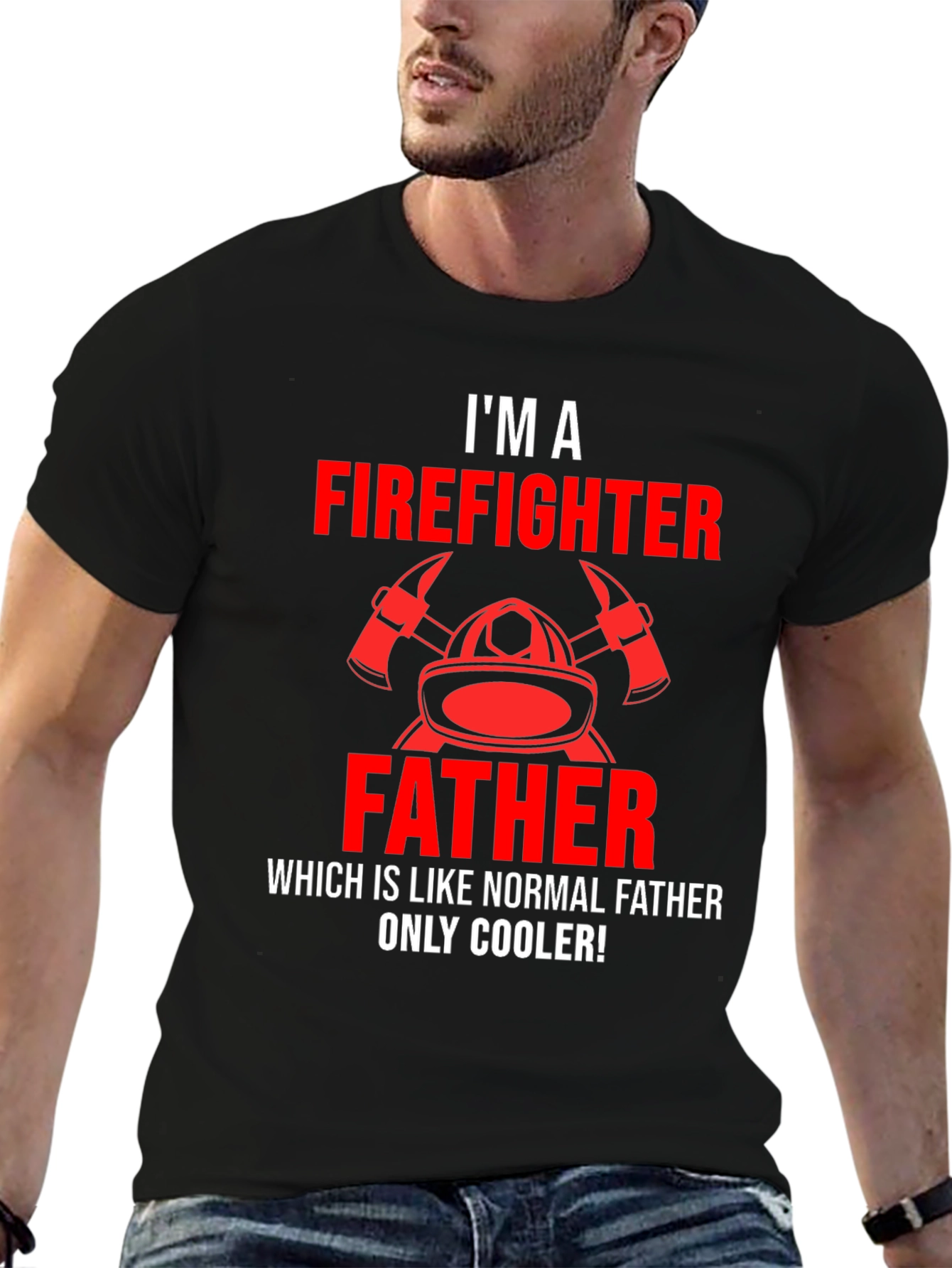 Firefighter Father T-Shirt - Cool Dad Edition