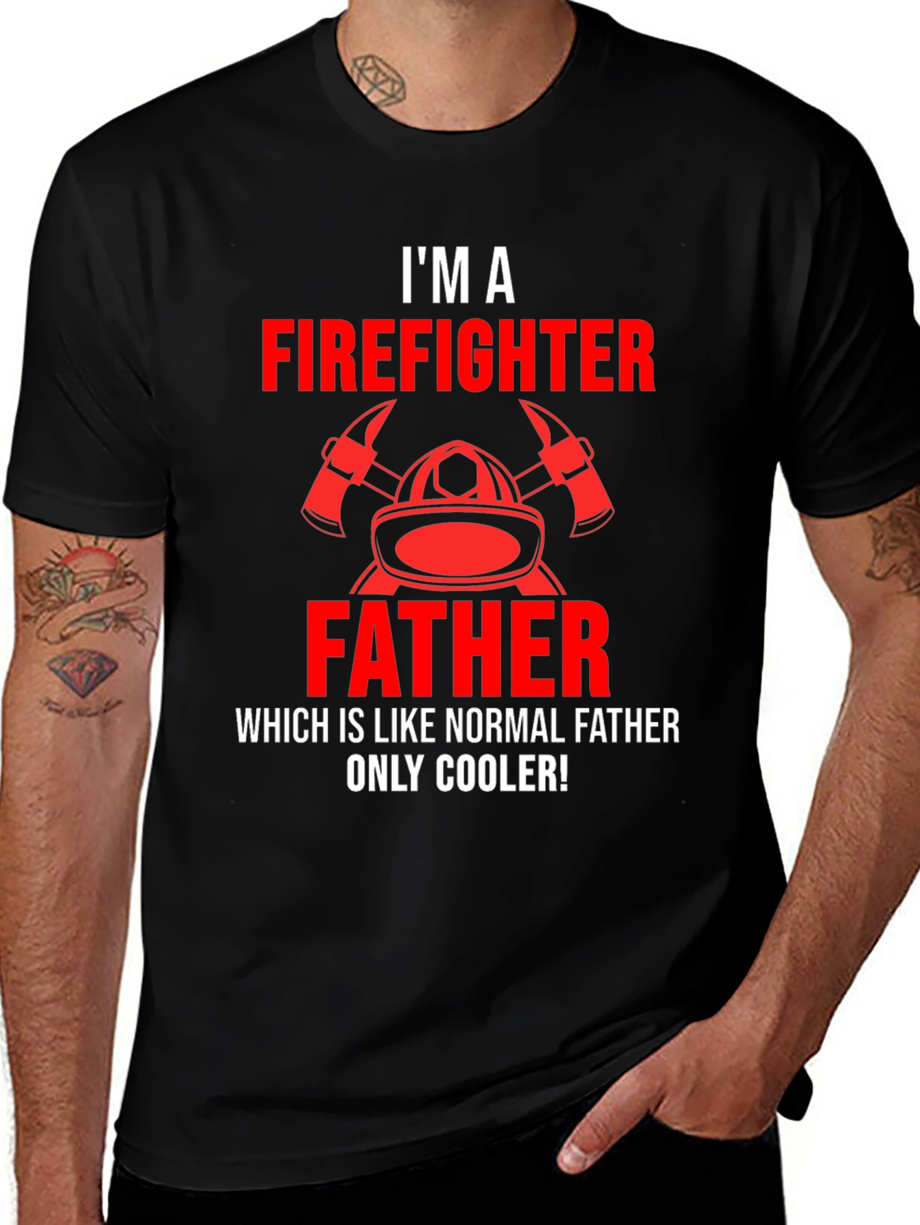Firefighter Father T-Shirt - Cool Dad Edition