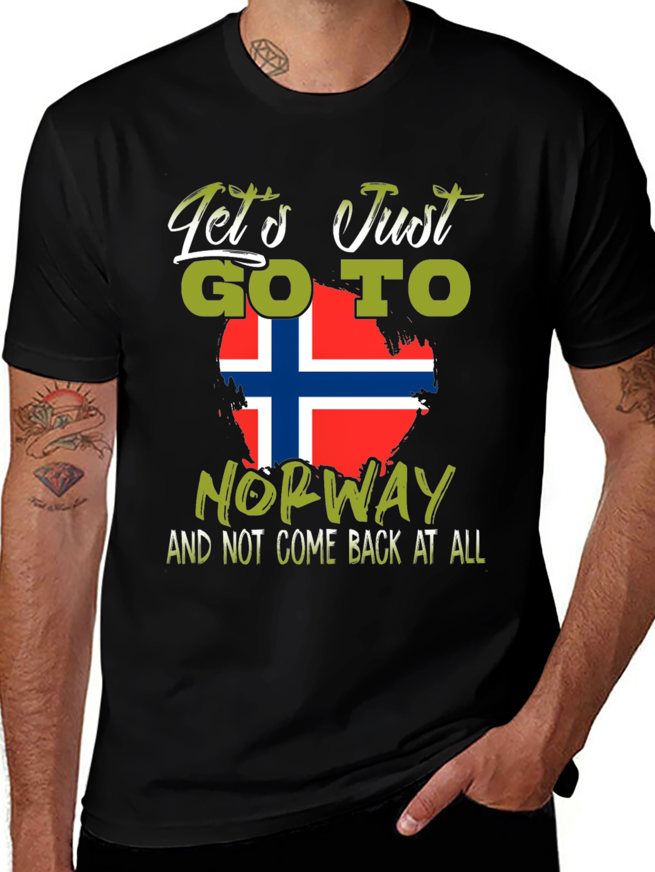 Lets Go To Norway T-Shirt - Black
