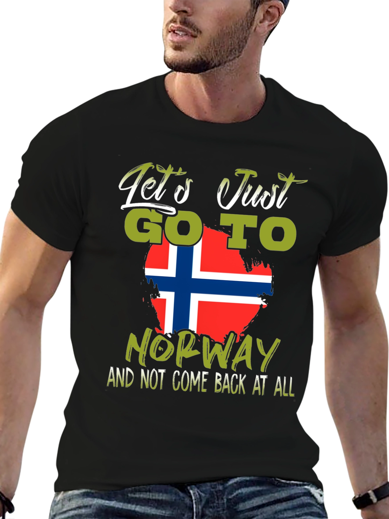 Lets Go To Norway T-Shirt - Black
