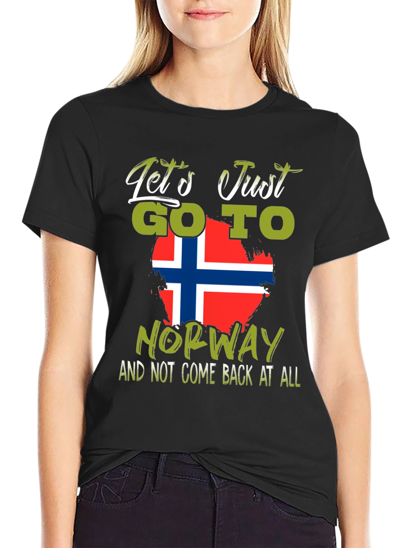 Lets Go To Norway T-Shirt - Black