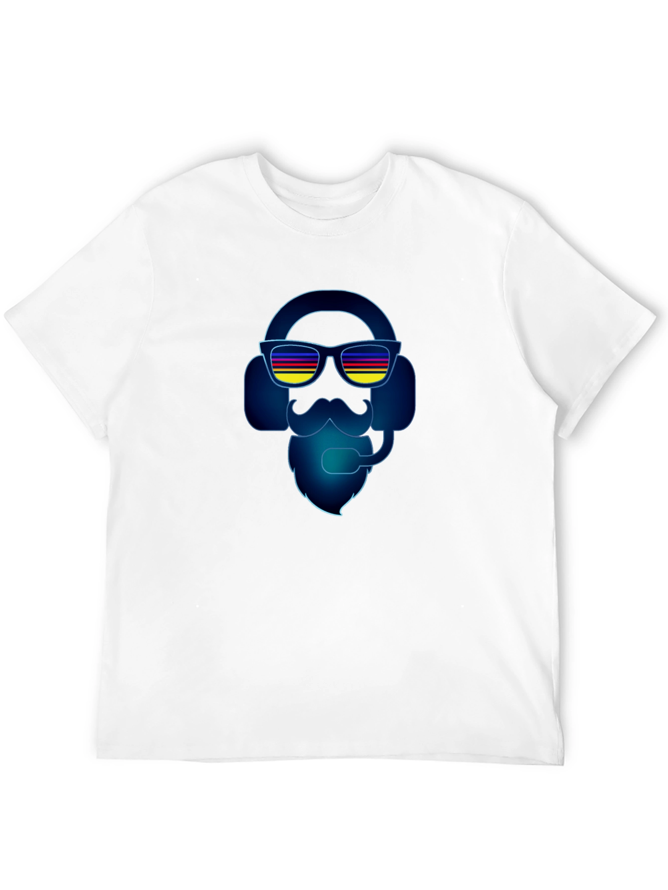 Retro Gamer Headset Beard Graphic Tee