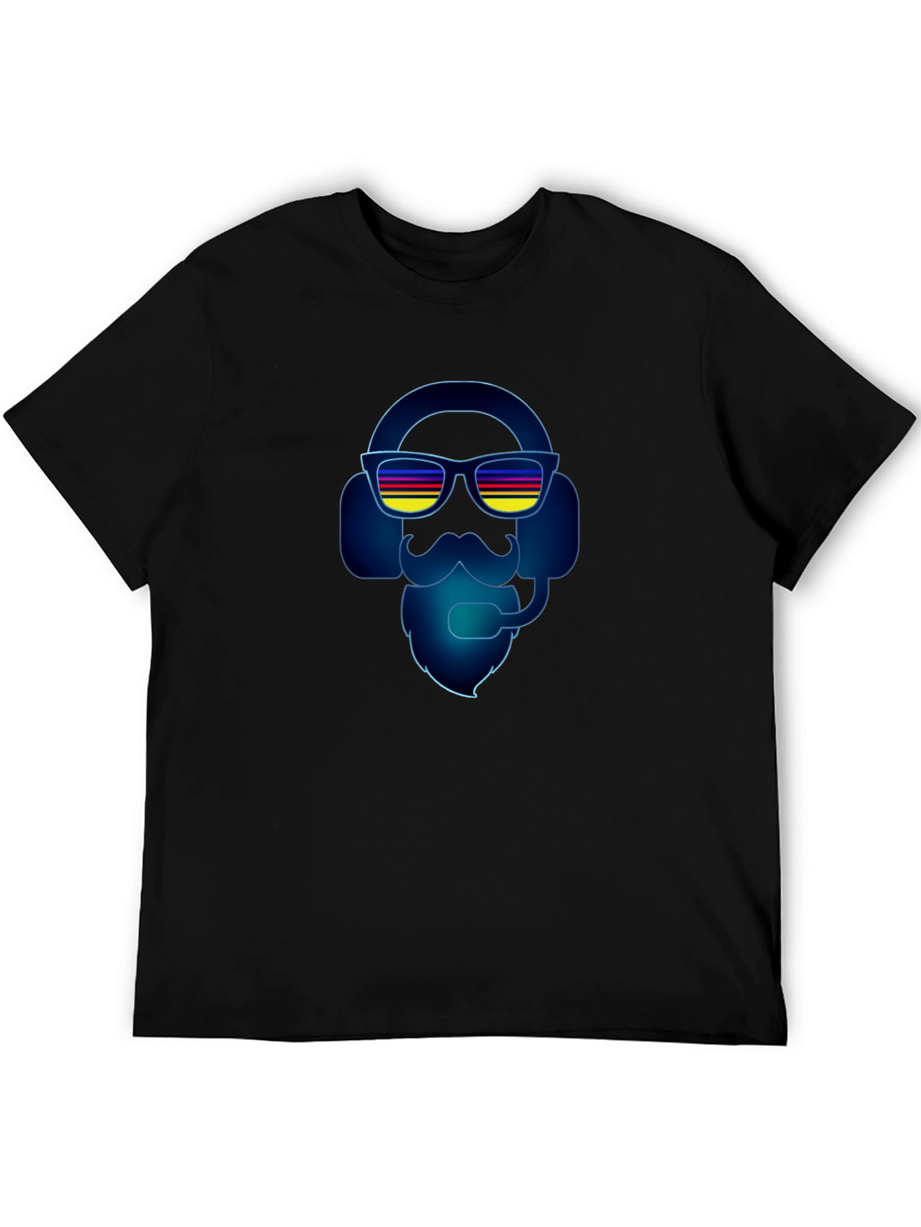 Retro Gamer Headset Beard Graphic Tee