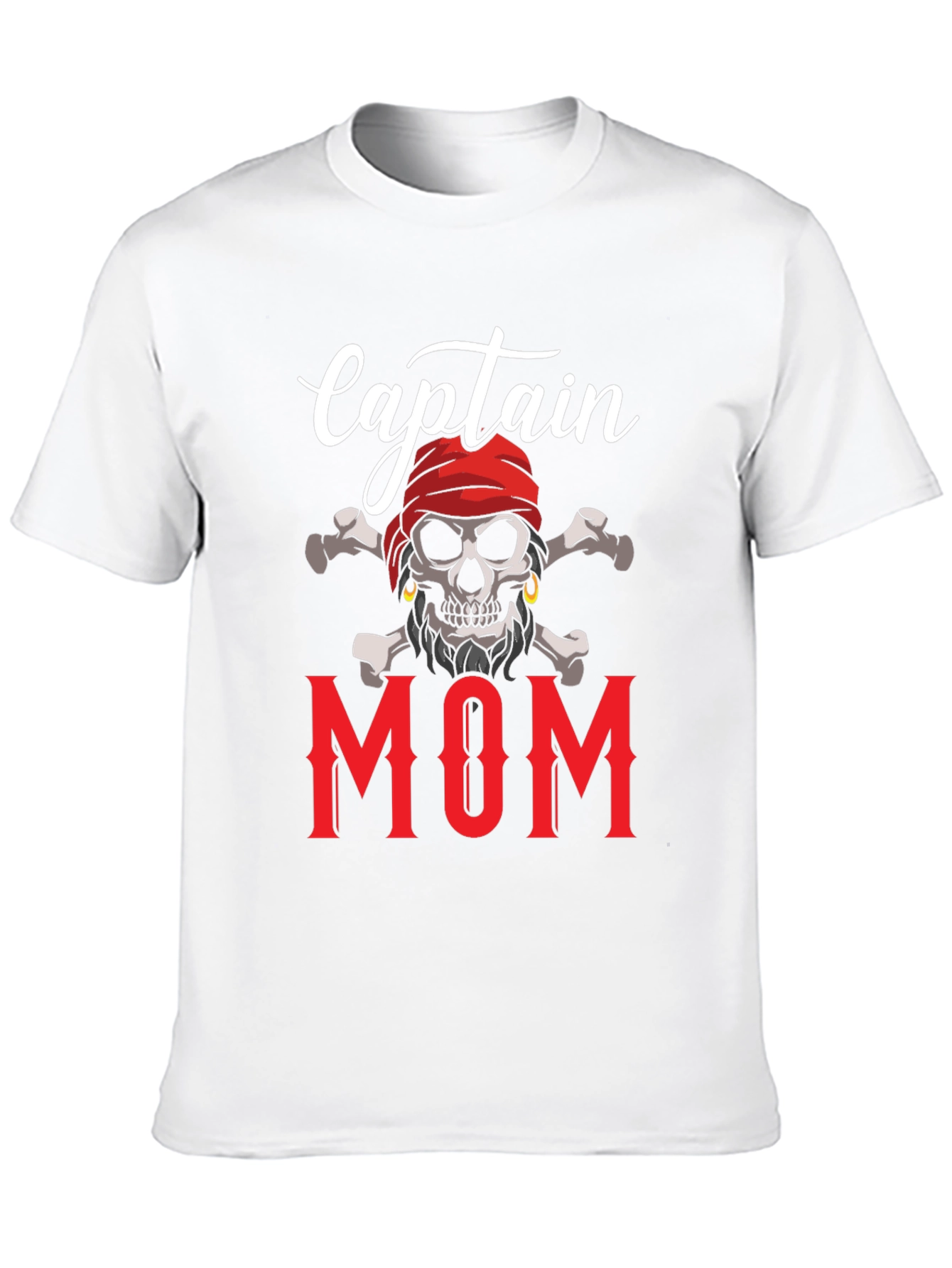Captain Mom T-Shirt - Pirate Skull Graphic Tee