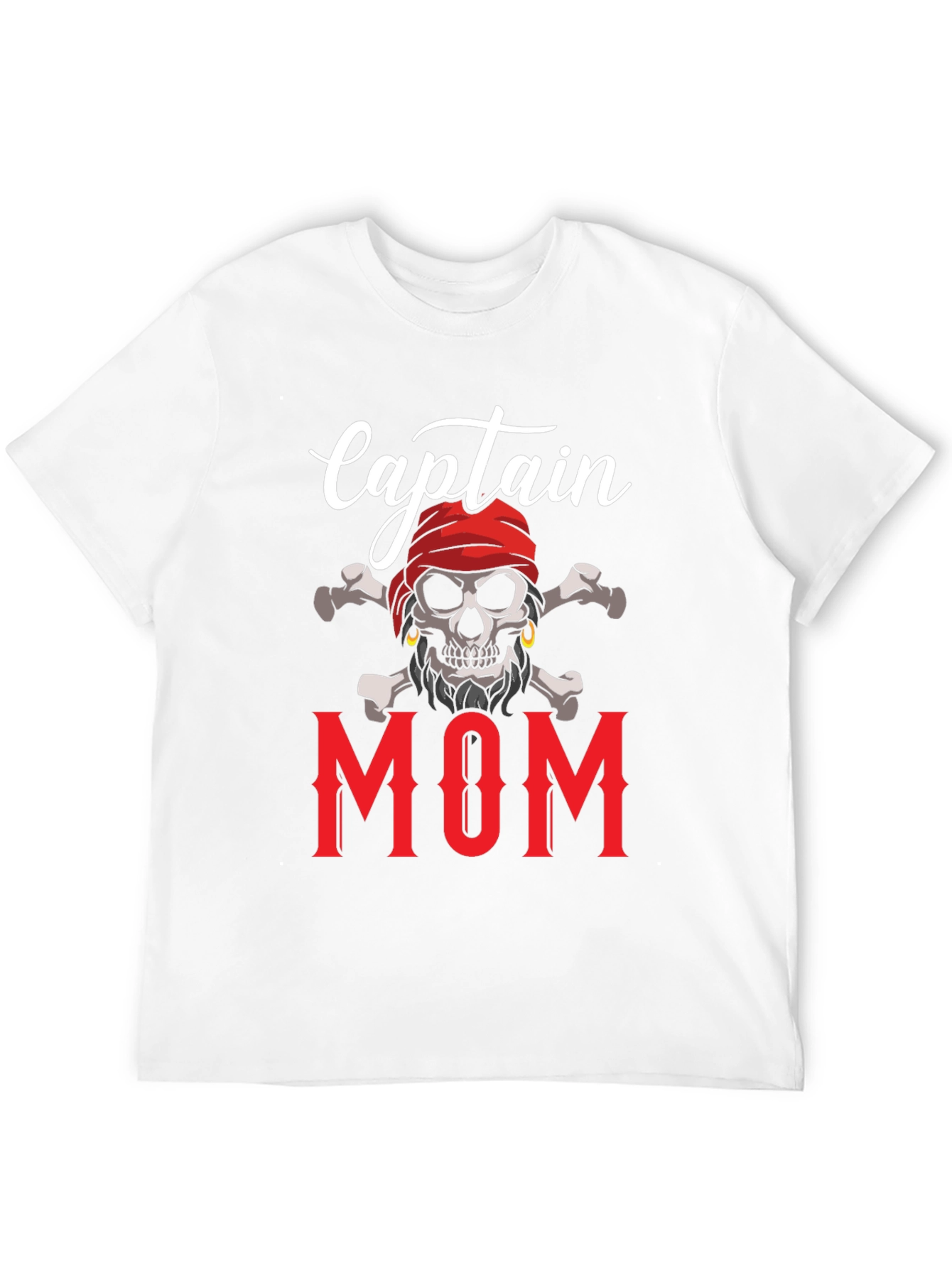Captain Mom T-Shirt - Pirate Skull Graphic Tee