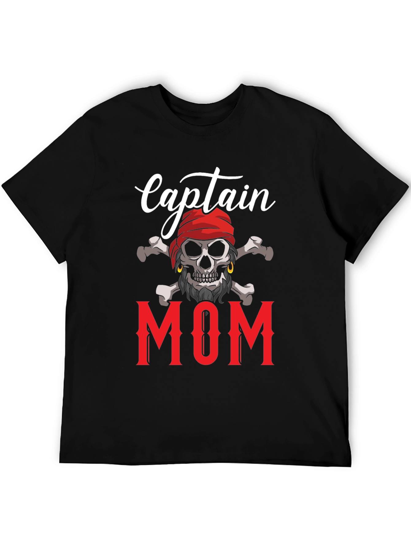 Captain Mom T-Shirt - Pirate Skull Graphic Tee