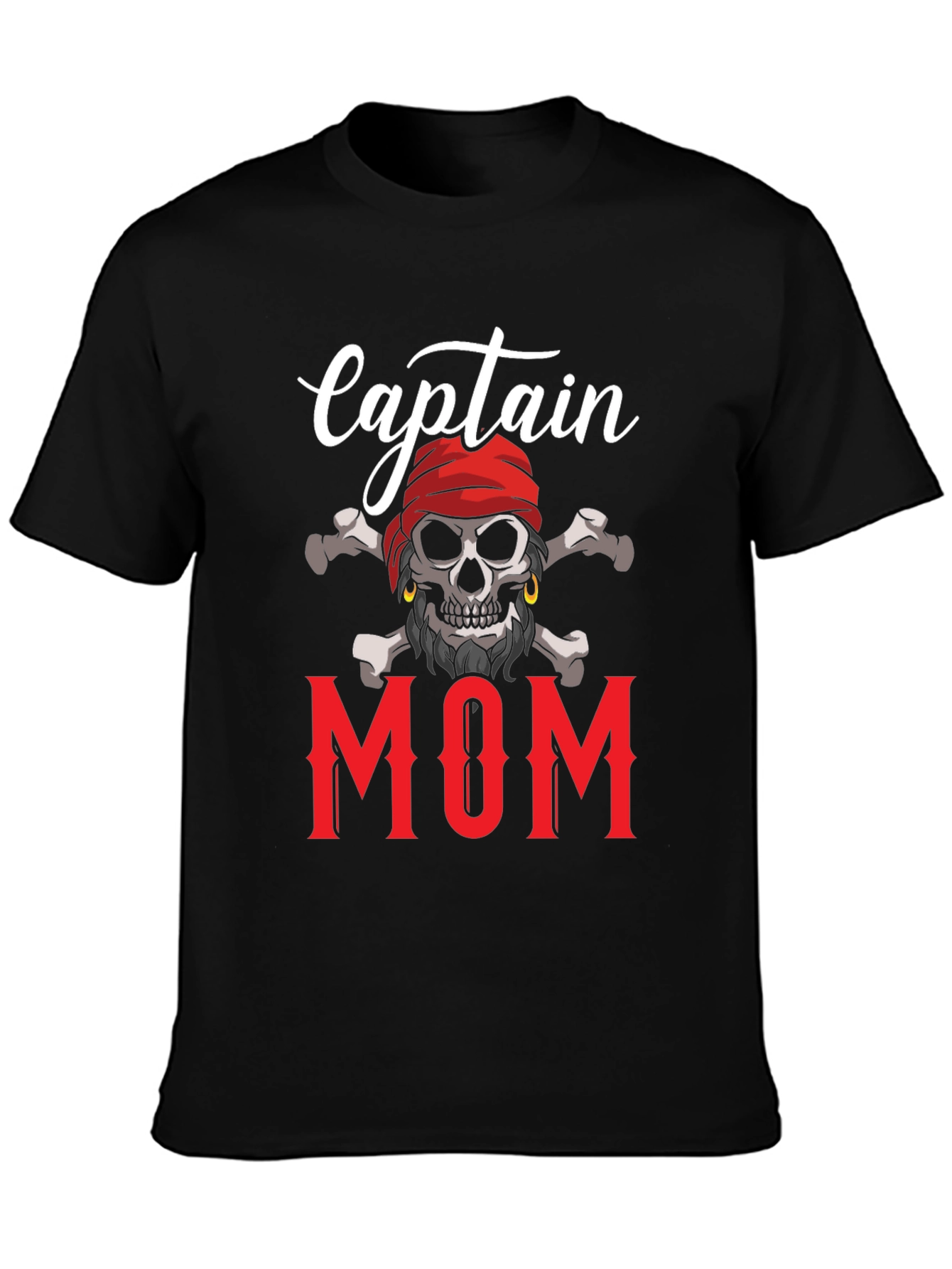 Captain Mom T-Shirt - Pirate Skull Graphic Tee