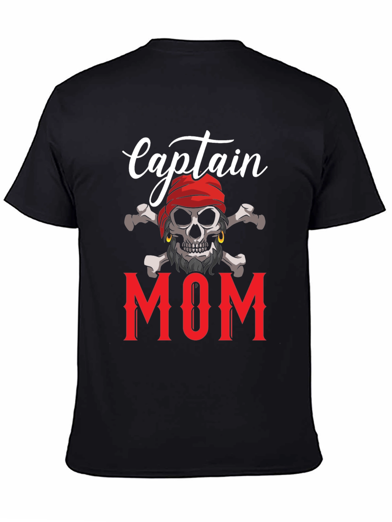 Captain Mom T-Shirt - Pirate Skull Graphic Tee