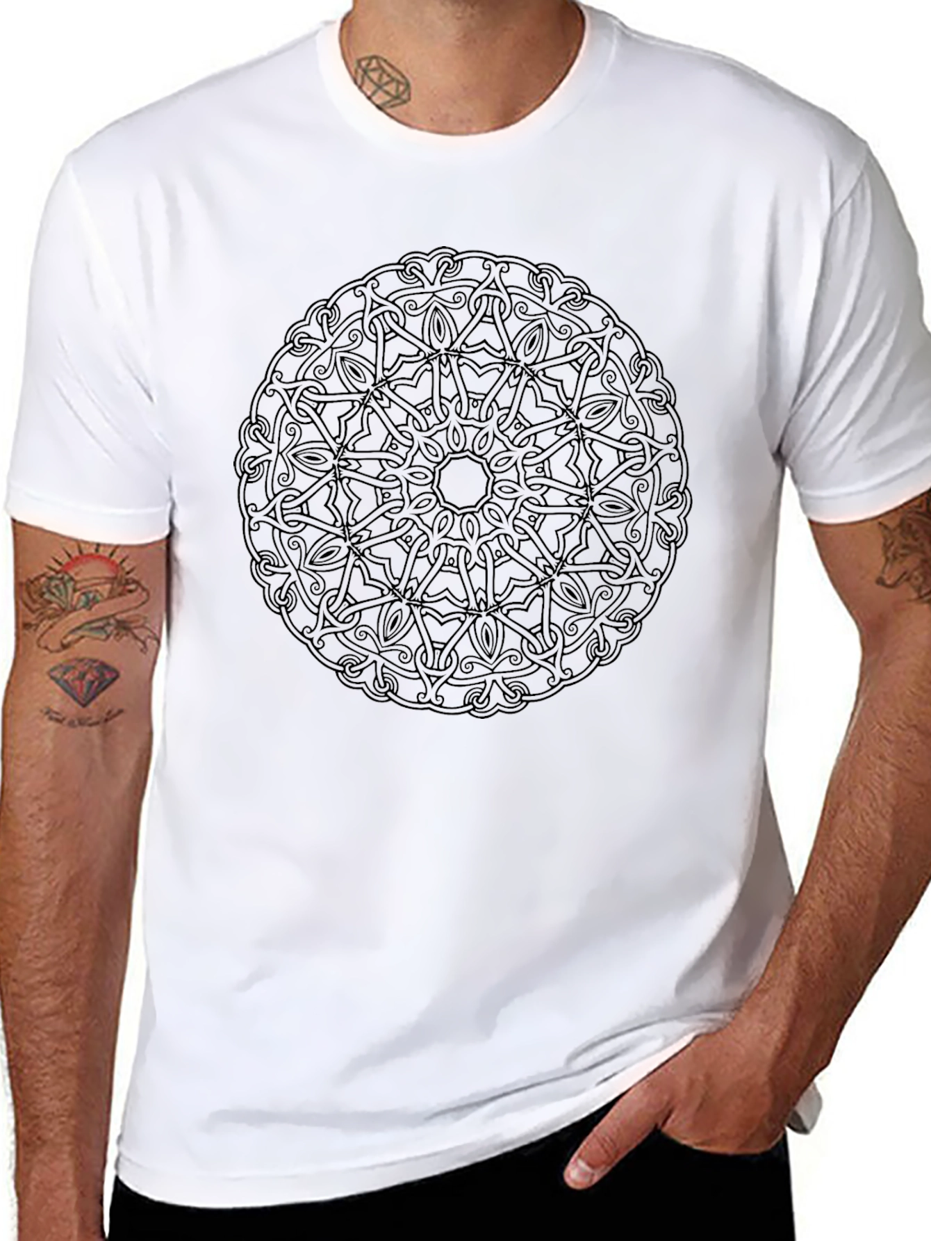 Celtic Knot Mandala T-Shirt - Black Graphic Tee
