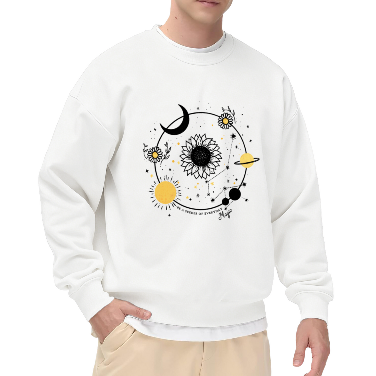 BE A SEEKER OF EVERYDAY MAGIC - Sun & Moon Graphic ԲÁìÎÀÒÂ | Unisex Pullover Sweatshirt
