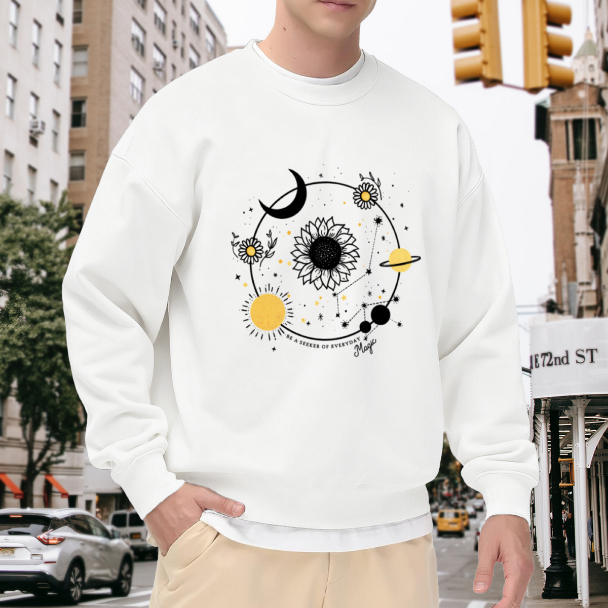 BE A SEEKER OF EVERYDAY MAGIC - Sun & Moon Graphic ԲÁìÎÀÒÂ | Unisex Pullover Sweatshirt