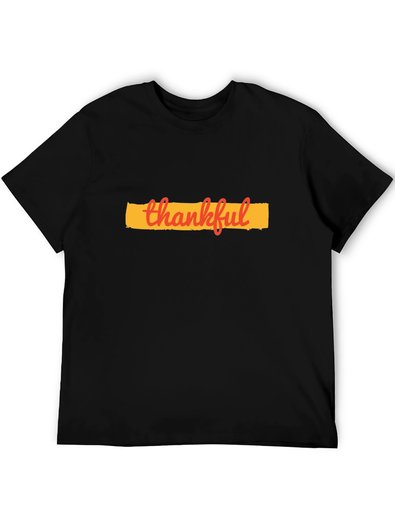 Thankful Graphic T-Shirt - Black Cotton Blend Tee