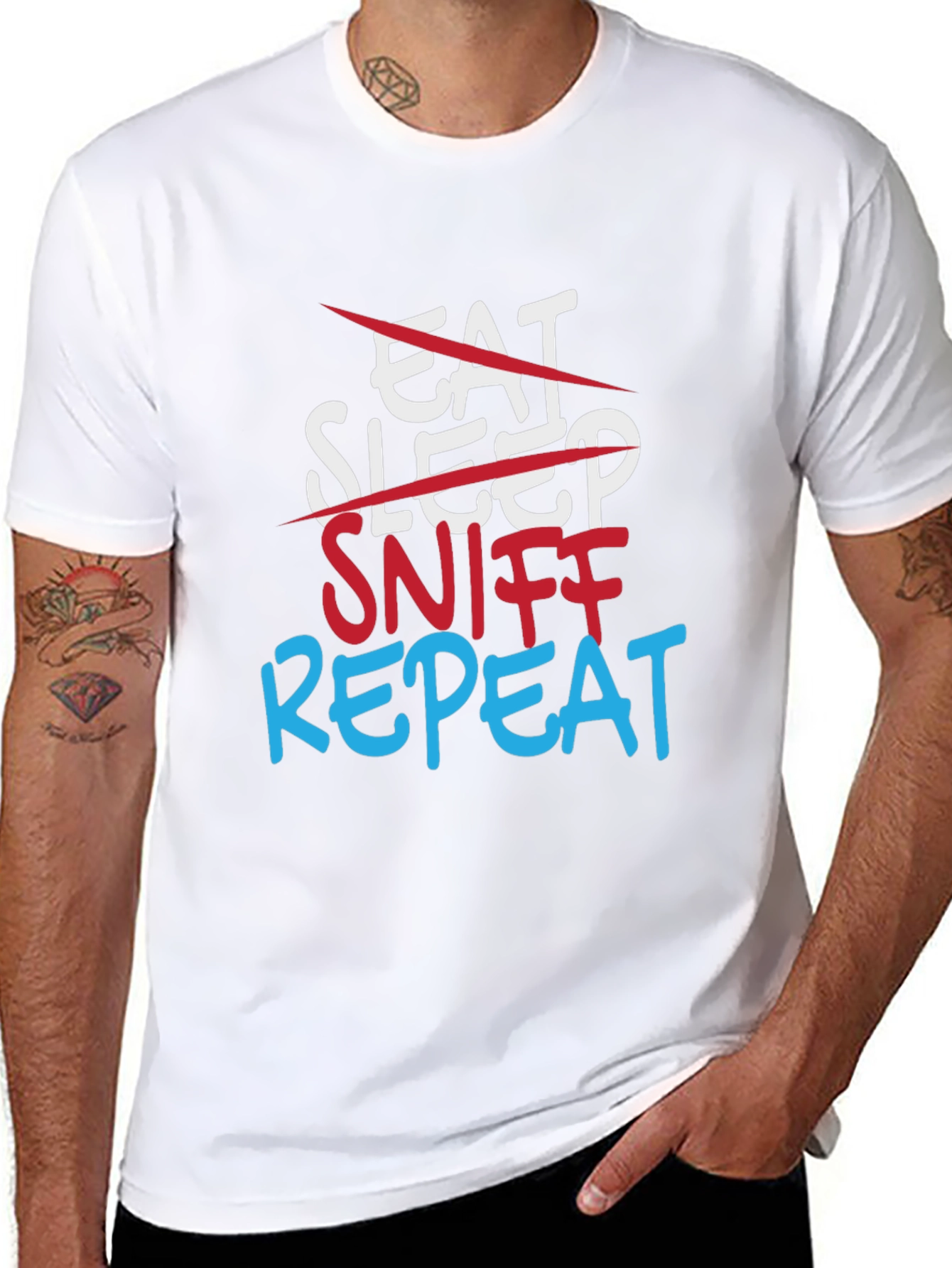 Sniff Repeat T-Shirt - Funny Adult Humor Tee