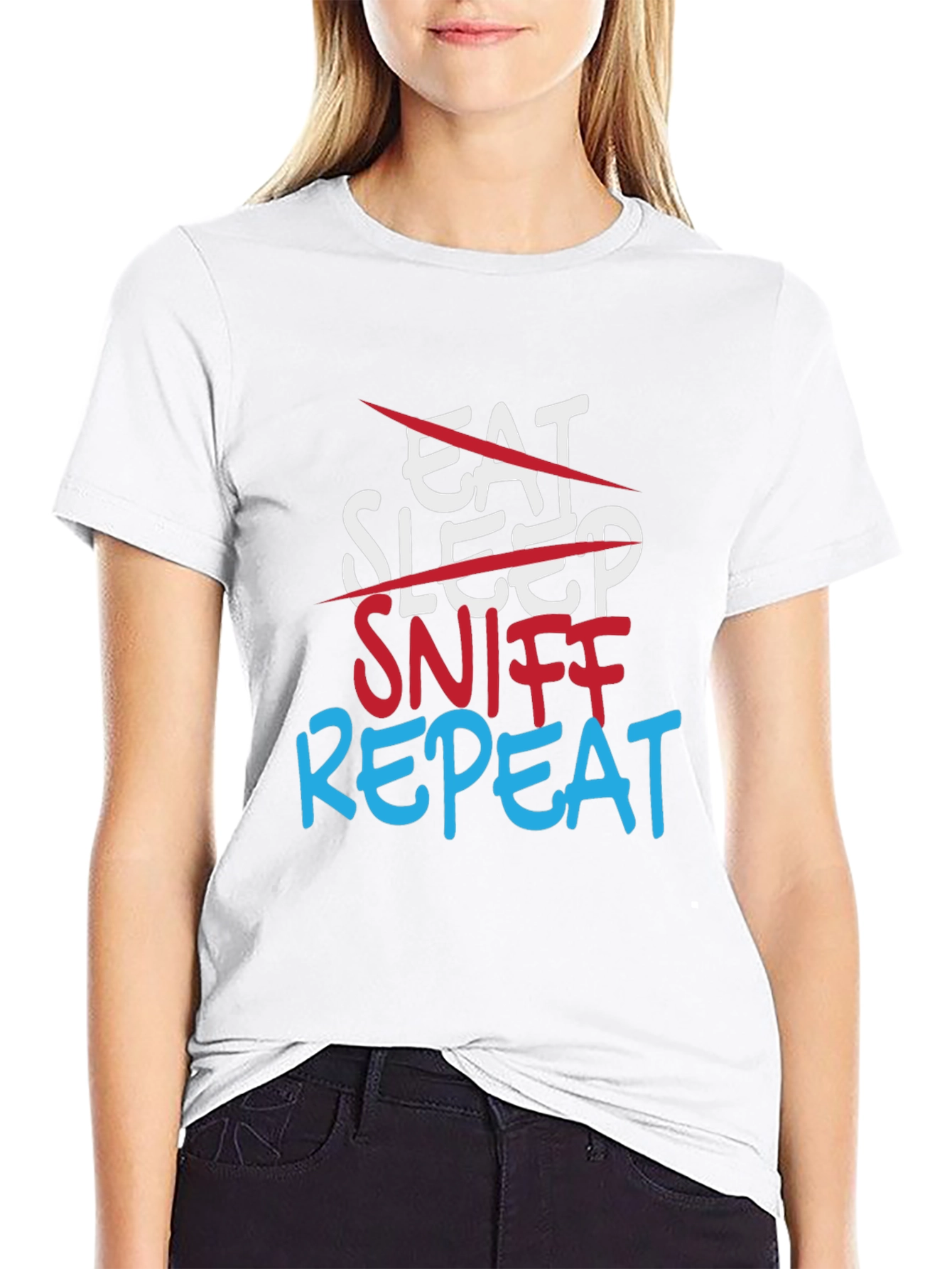 Sniff Repeat T-Shirt - Funny Adult Humor Tee