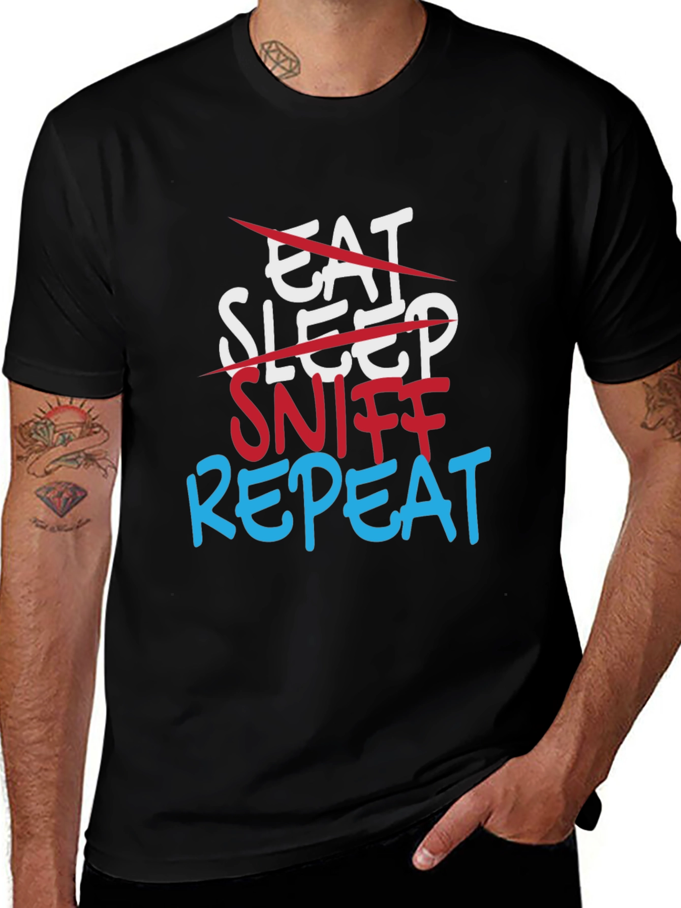 Sniff Repeat T-Shirt - Funny Adult Humor Tee