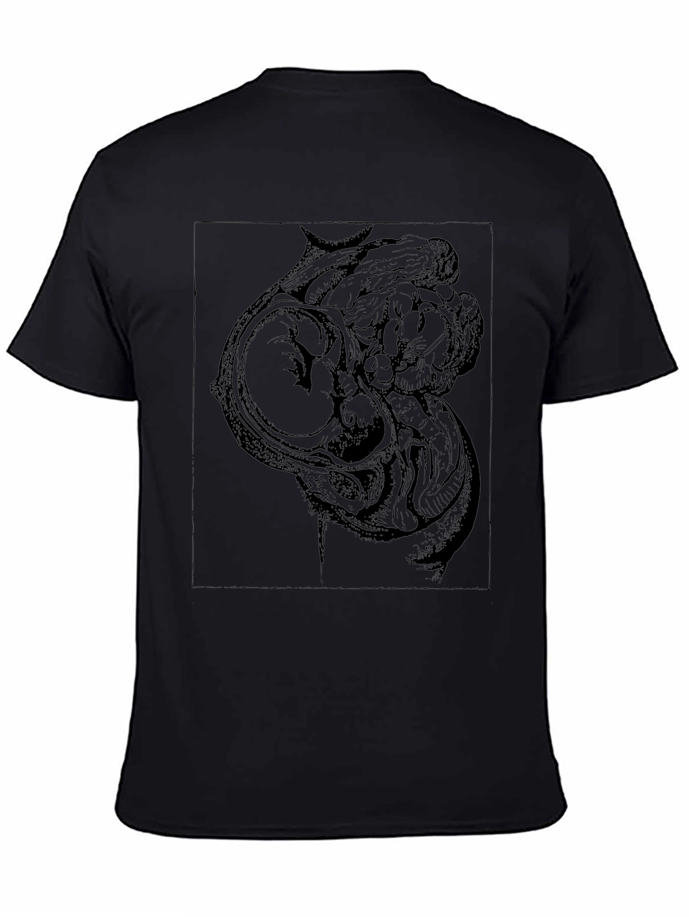 Anatomical Fetus Graphic Print Black T-Shirt