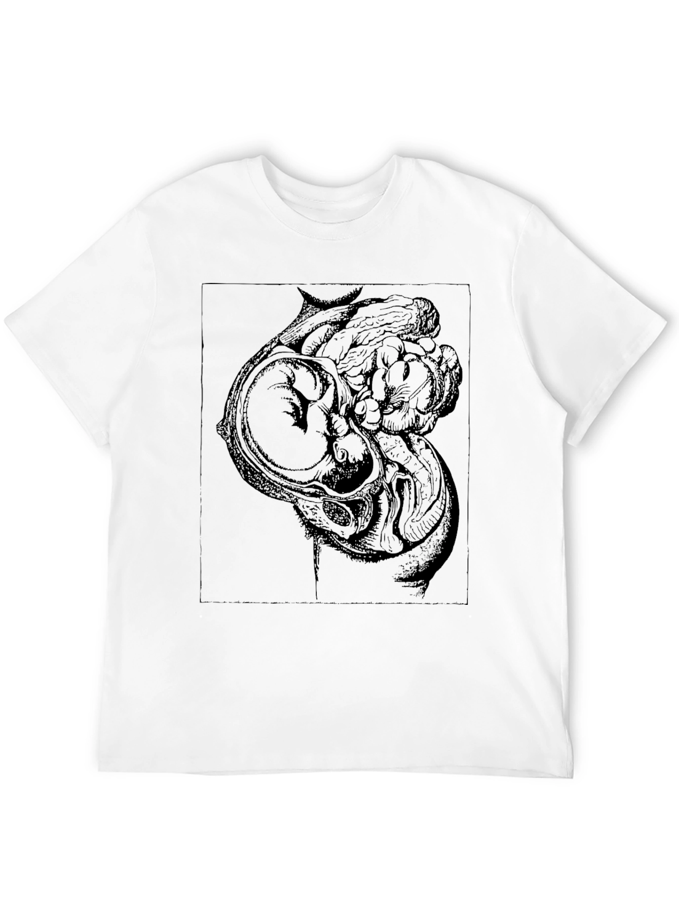 Anatomical Fetus Graphic Print Black T-Shirt