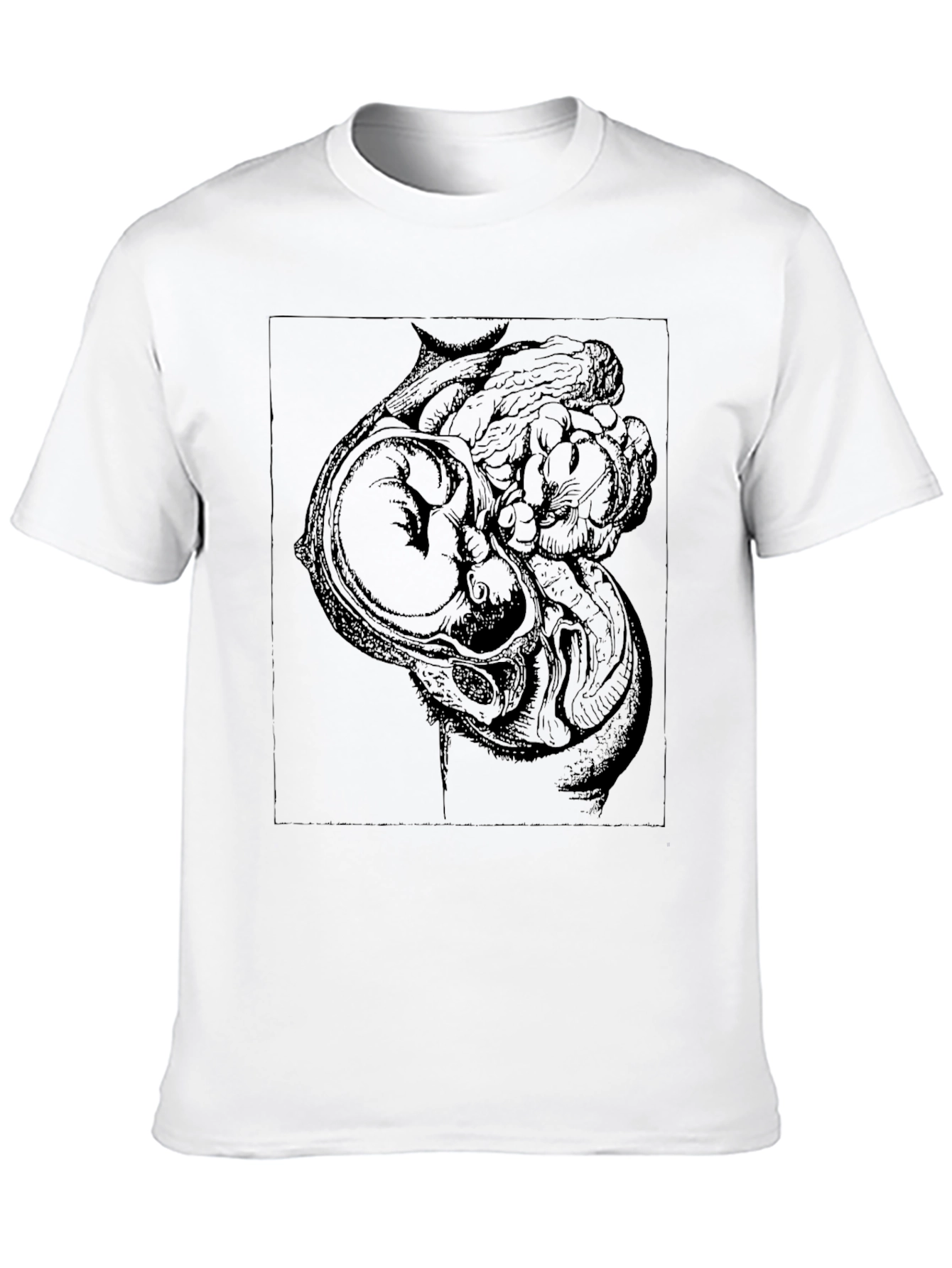 Anatomical Fetus Graphic Print Black T-Shirt